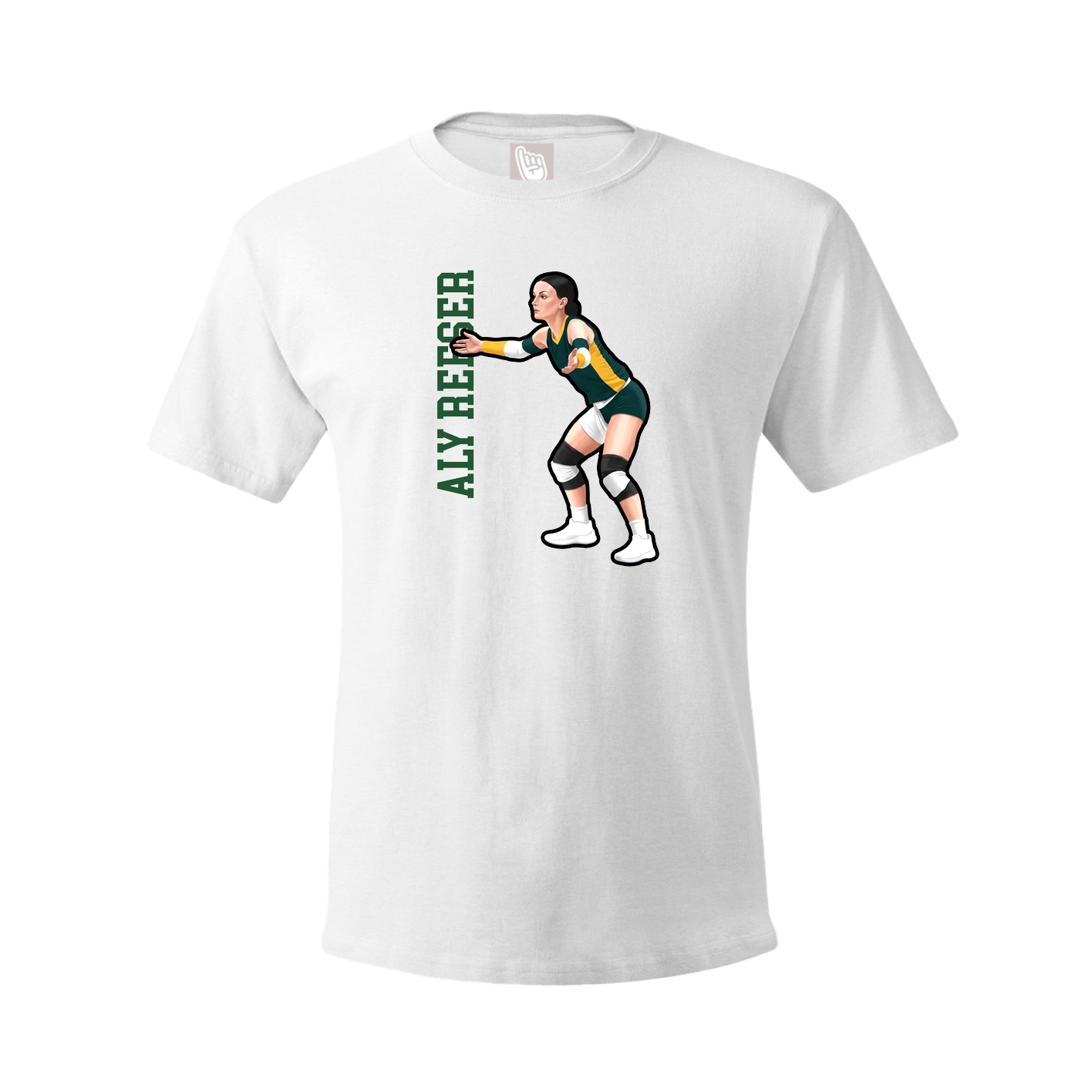 Tee — Name Vertical in White