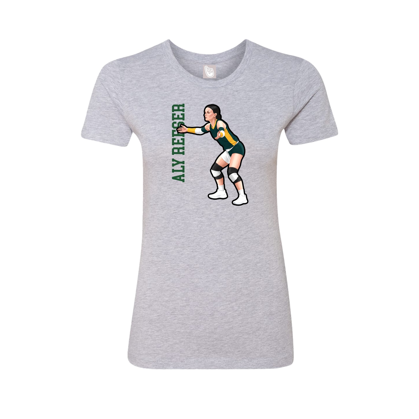 Womens Tee — Name Vertical in Grey