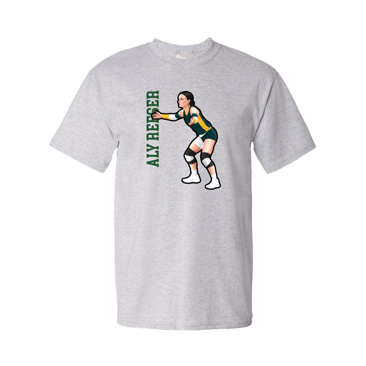 Youth Tee — Name Vertical in Grey