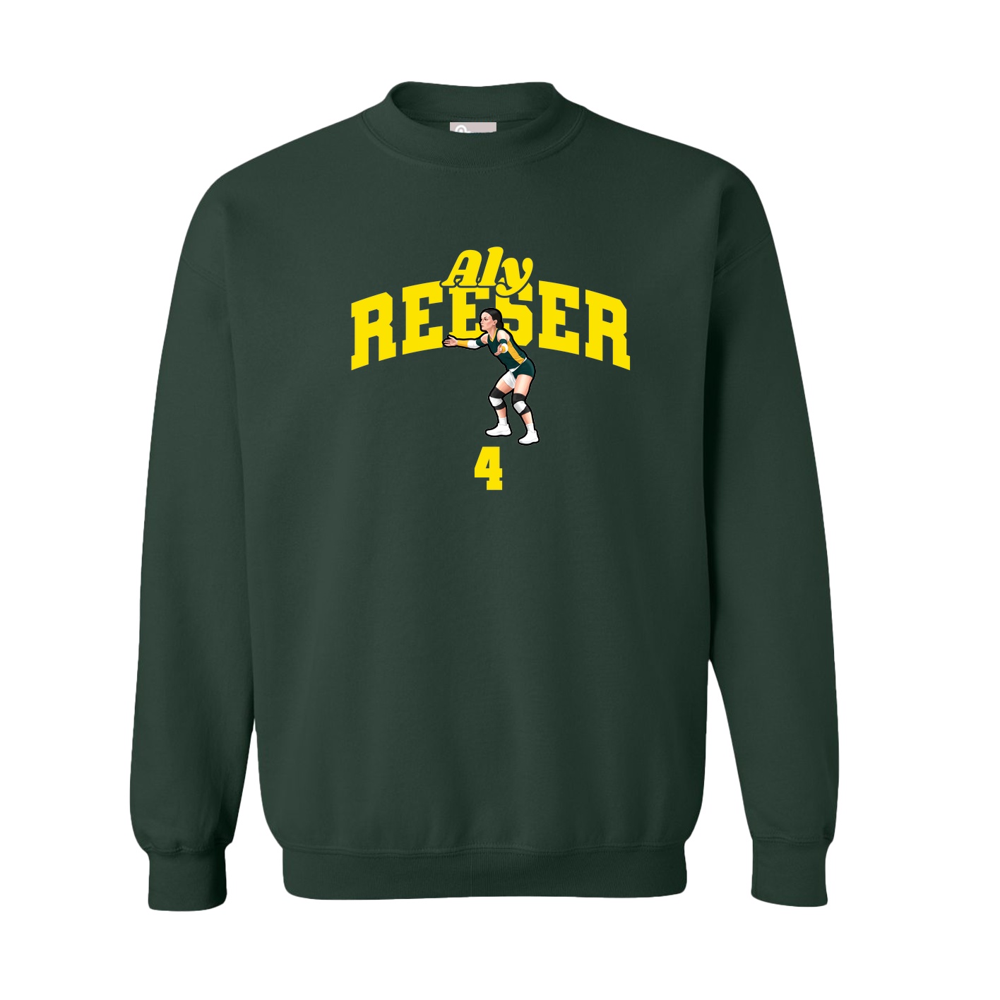 Fleece Crew — Signature Arch in Green