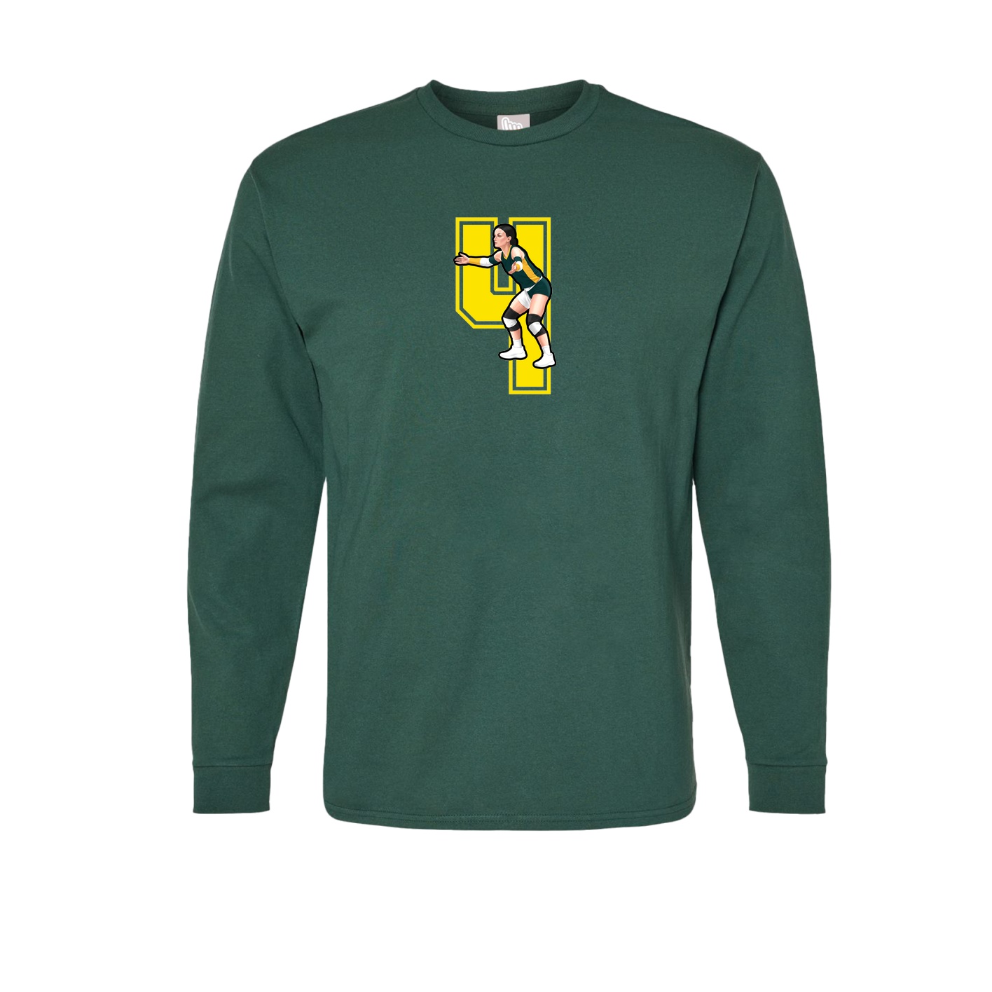 Long Sleeve Tee — Number in Green