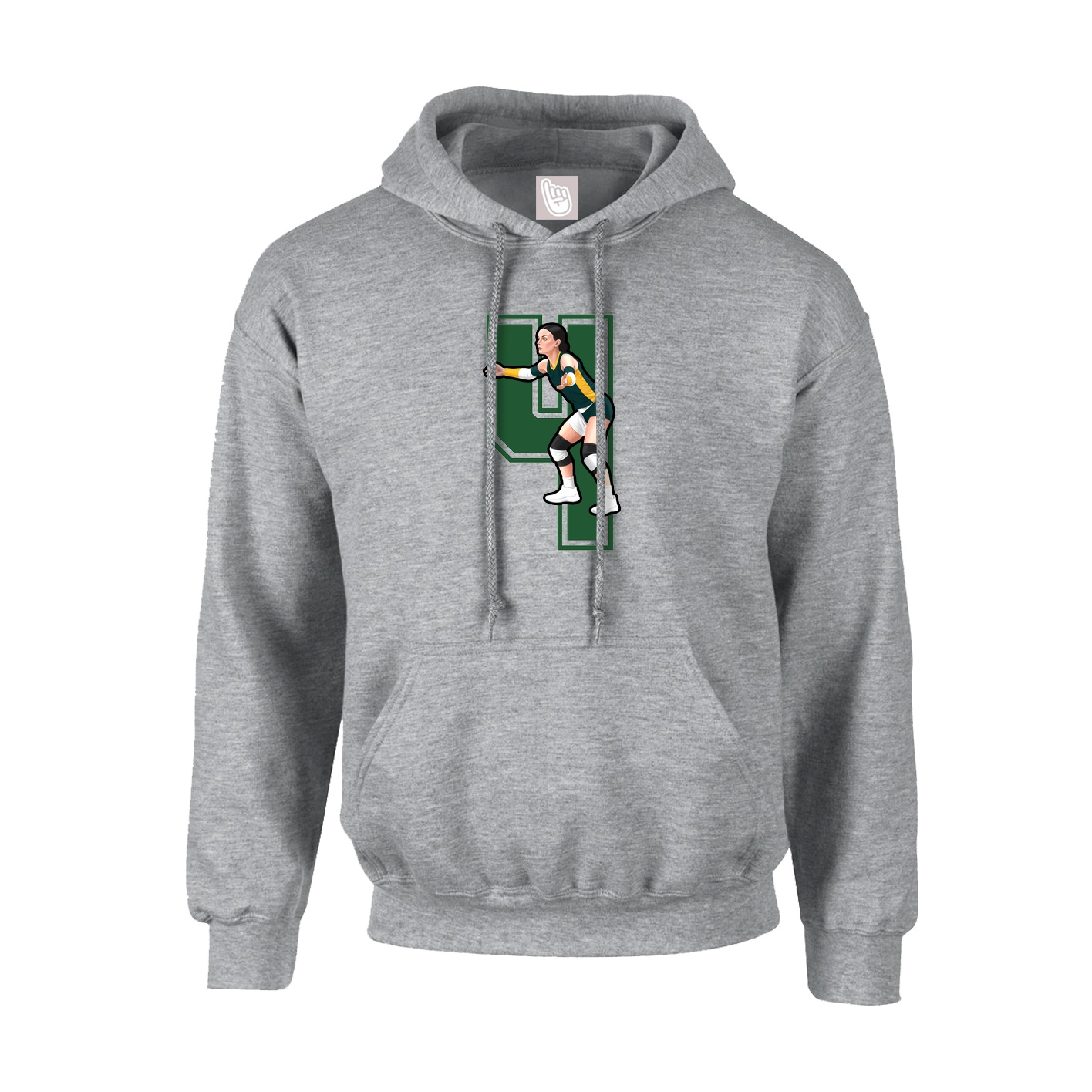 Youth Hoodie — Number in Grey