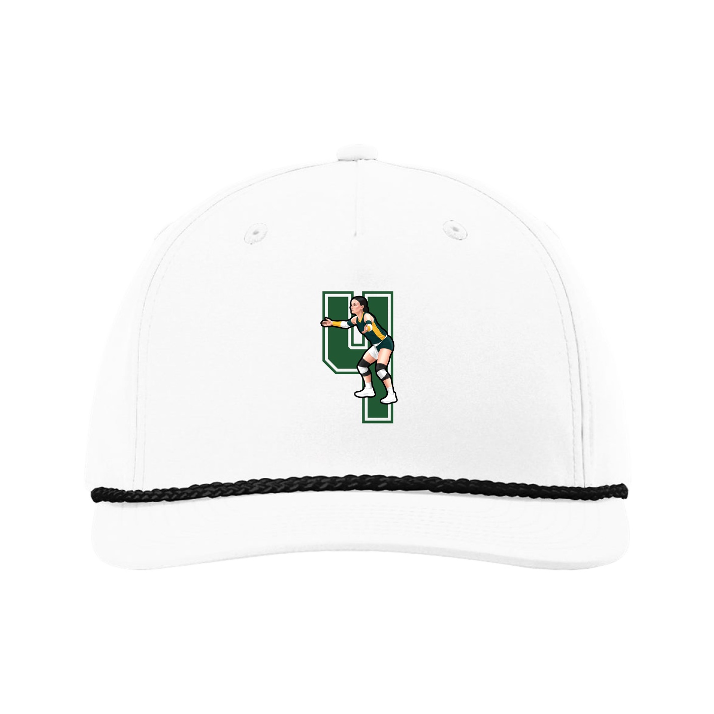 Five-Panel Classic Rope Cap — Number in White