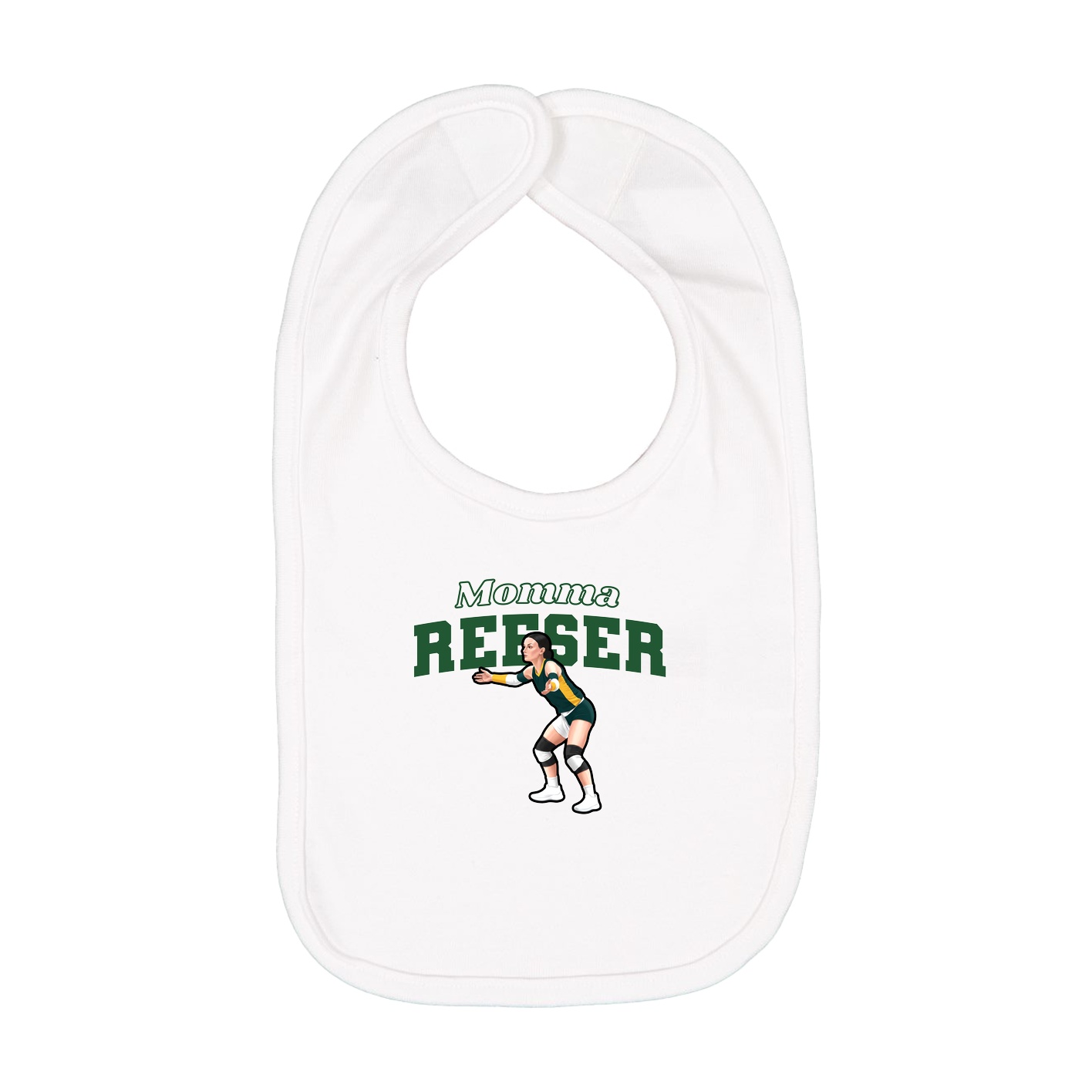 Infant Bib — Mothers Day Block in White