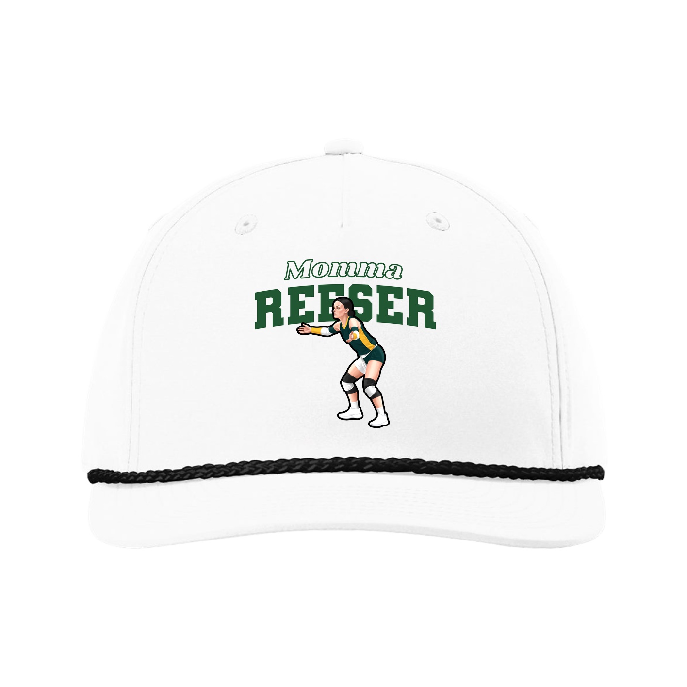 Five-Panel Classic Rope Cap — Mothers Day Block in White