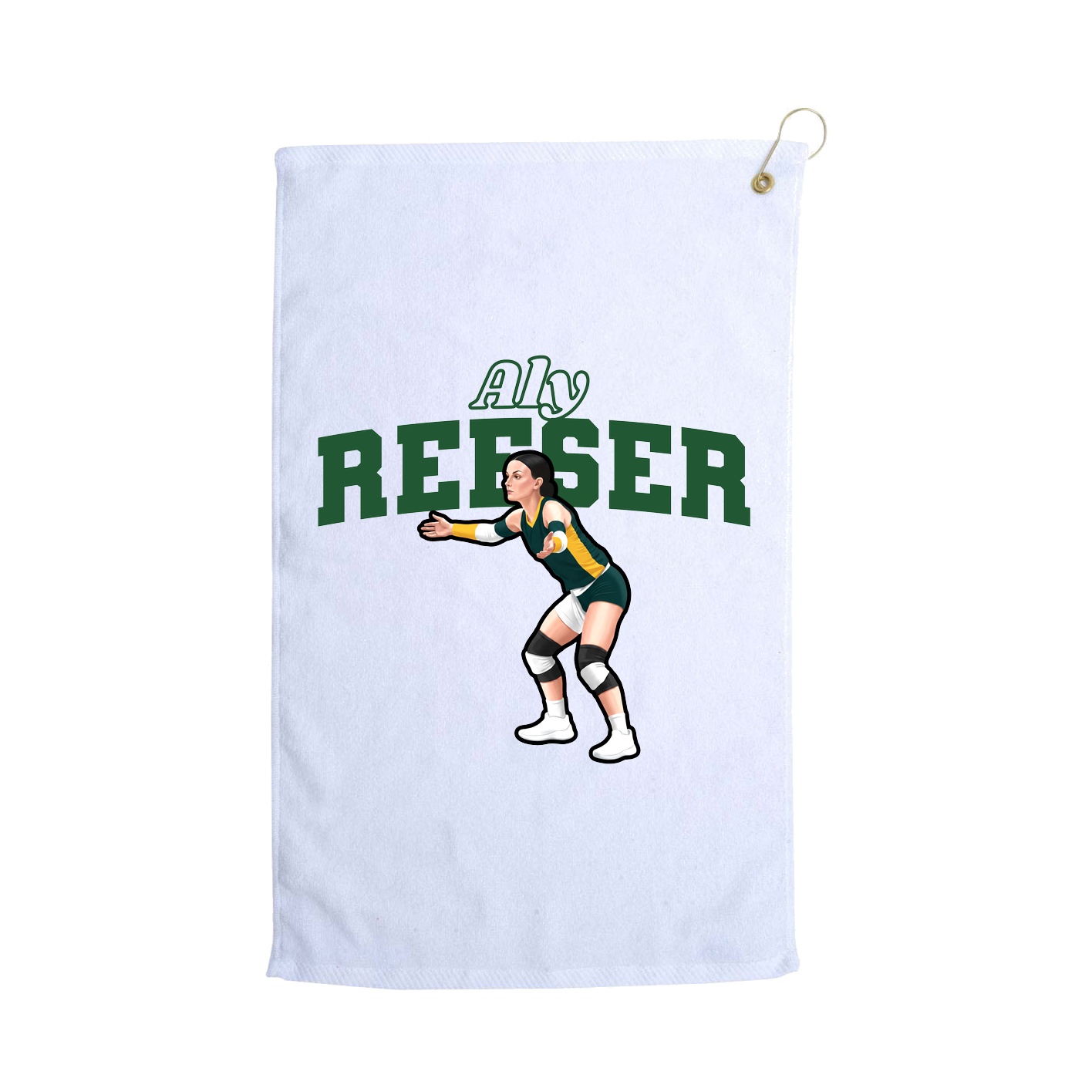 Golf Towel — Name Arch in White