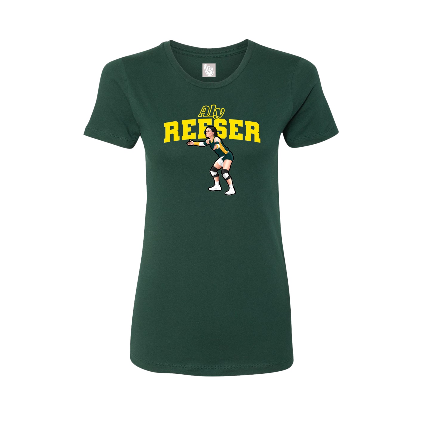 Womens Tee — Name Arch in Green