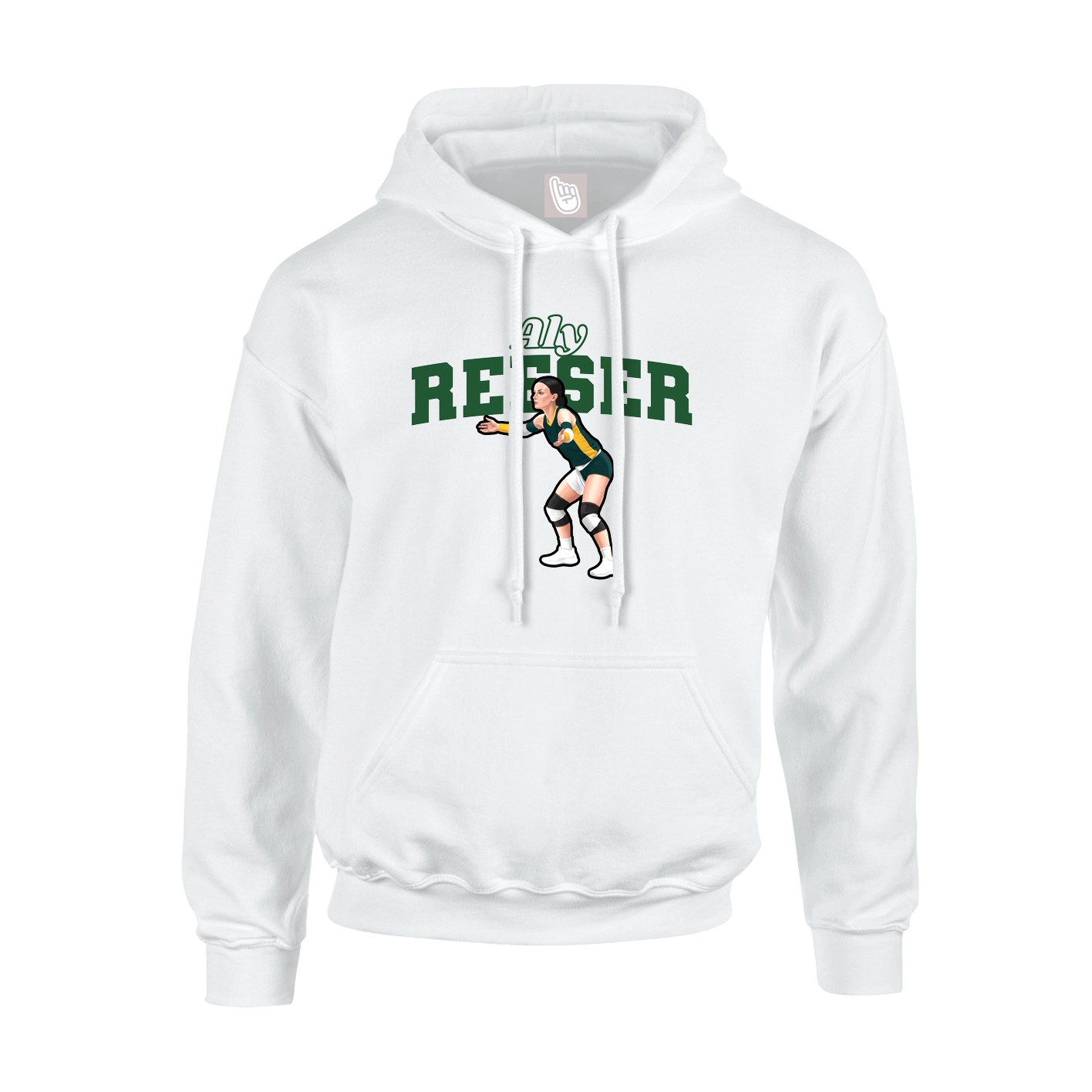 Youth Hoodie — Name Arch in White