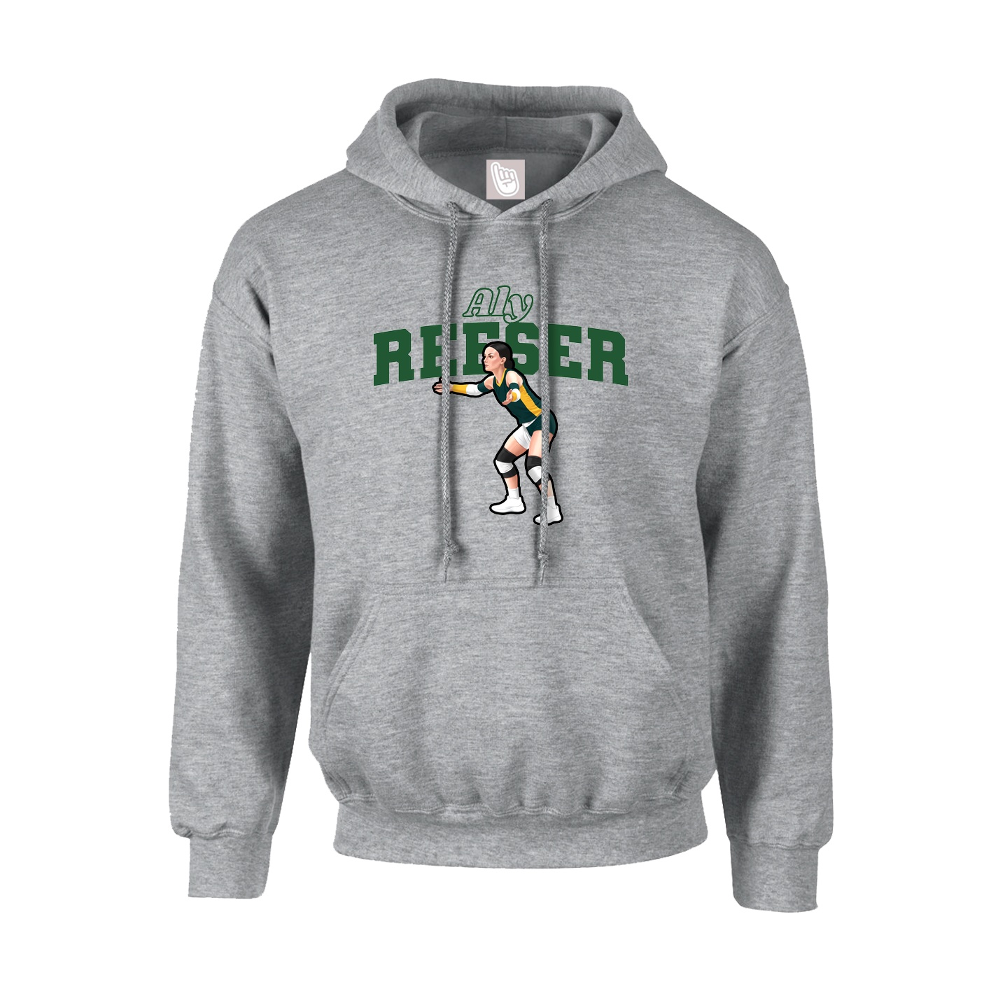 Youth Hoodie — Name Arch in Grey