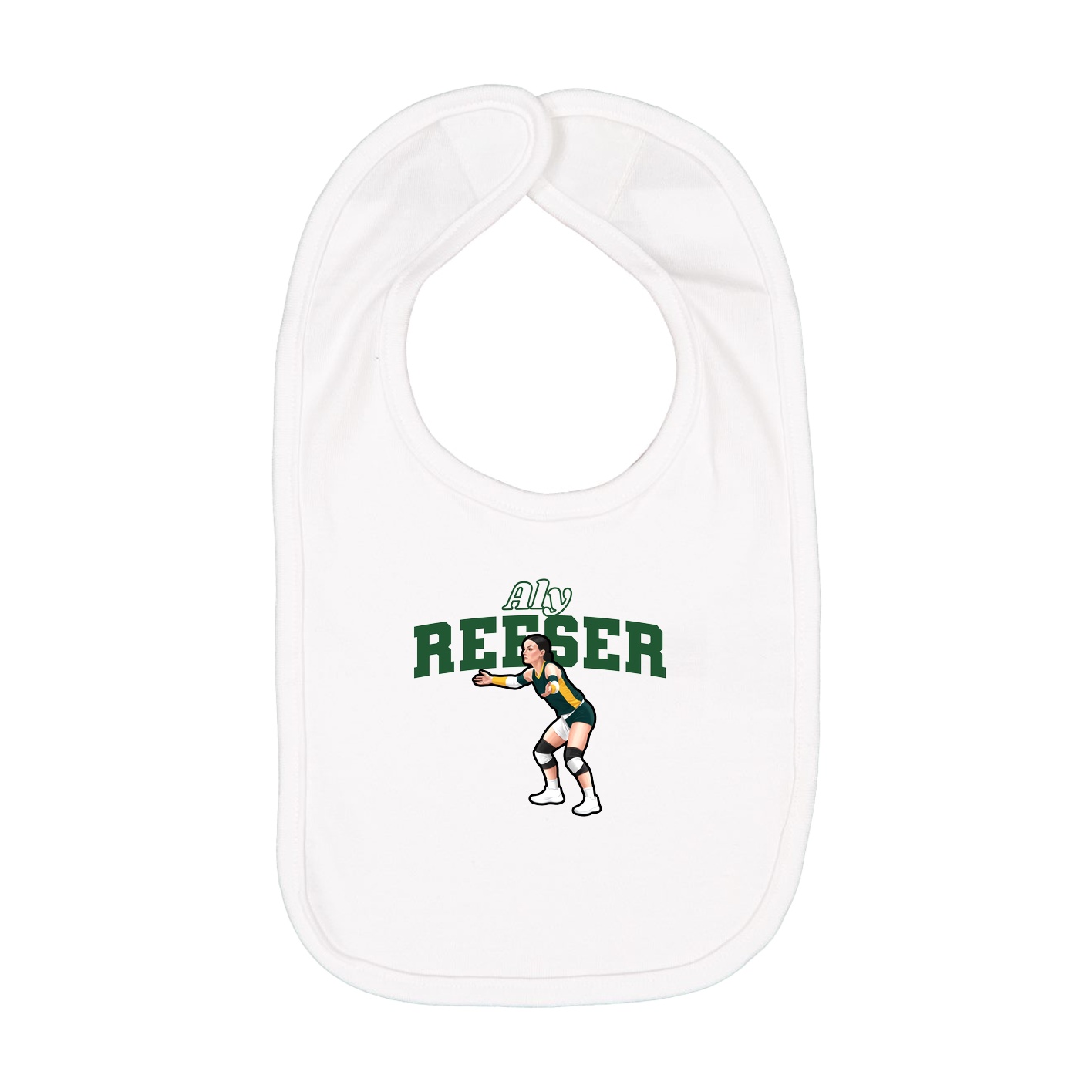 Infant Bib — Name Arch in White