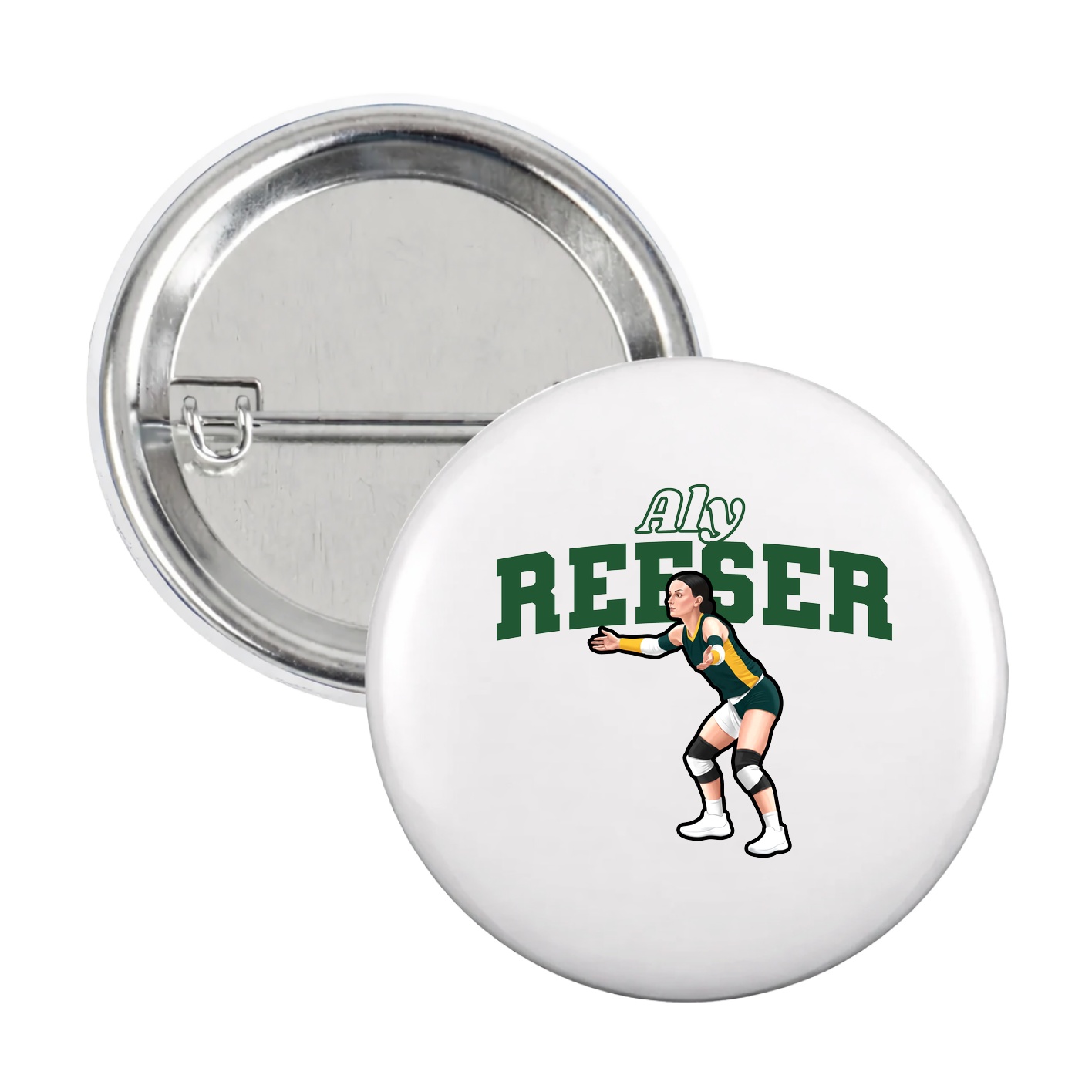 Game Day Button — Name Arch in White