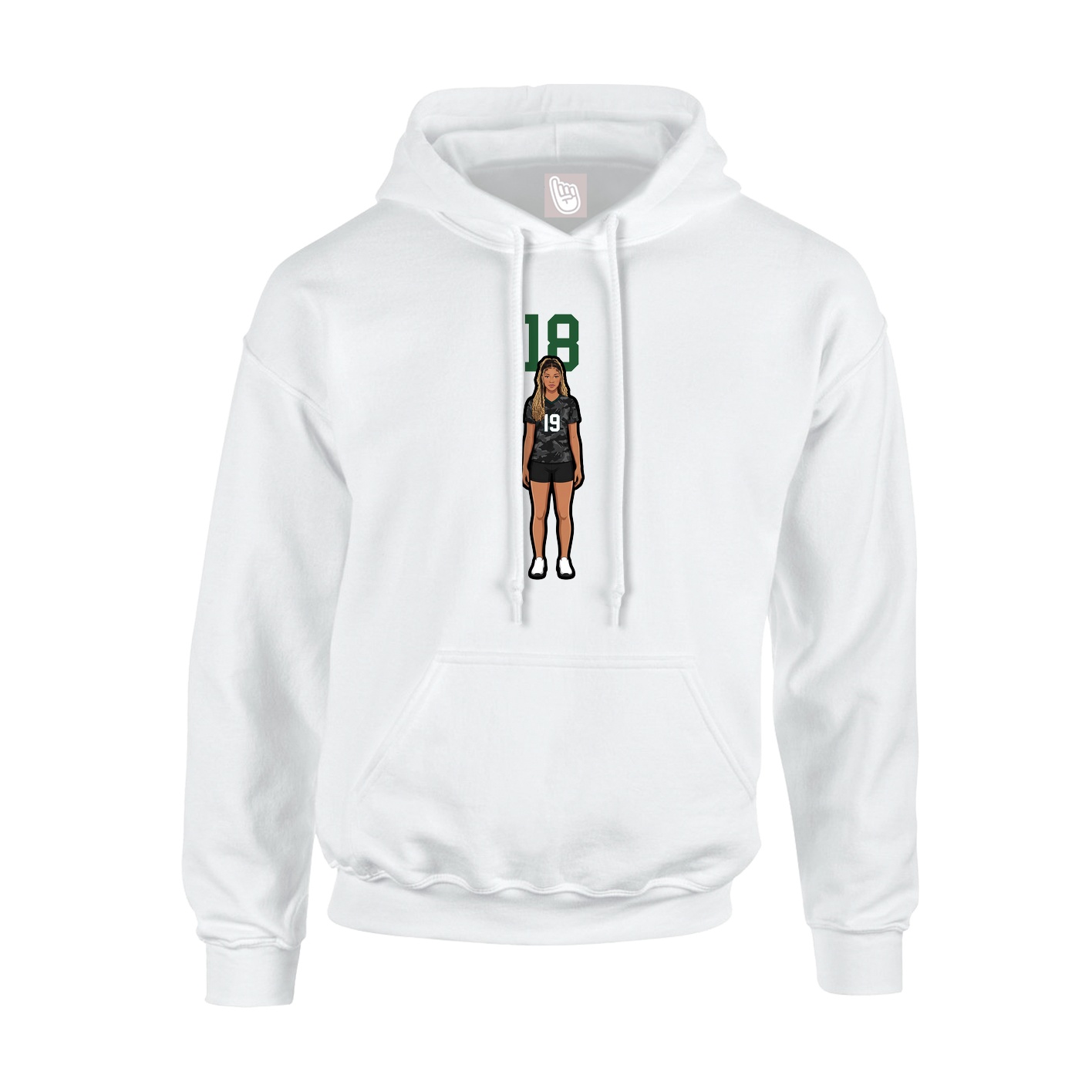 Hoodie — Number Top in White