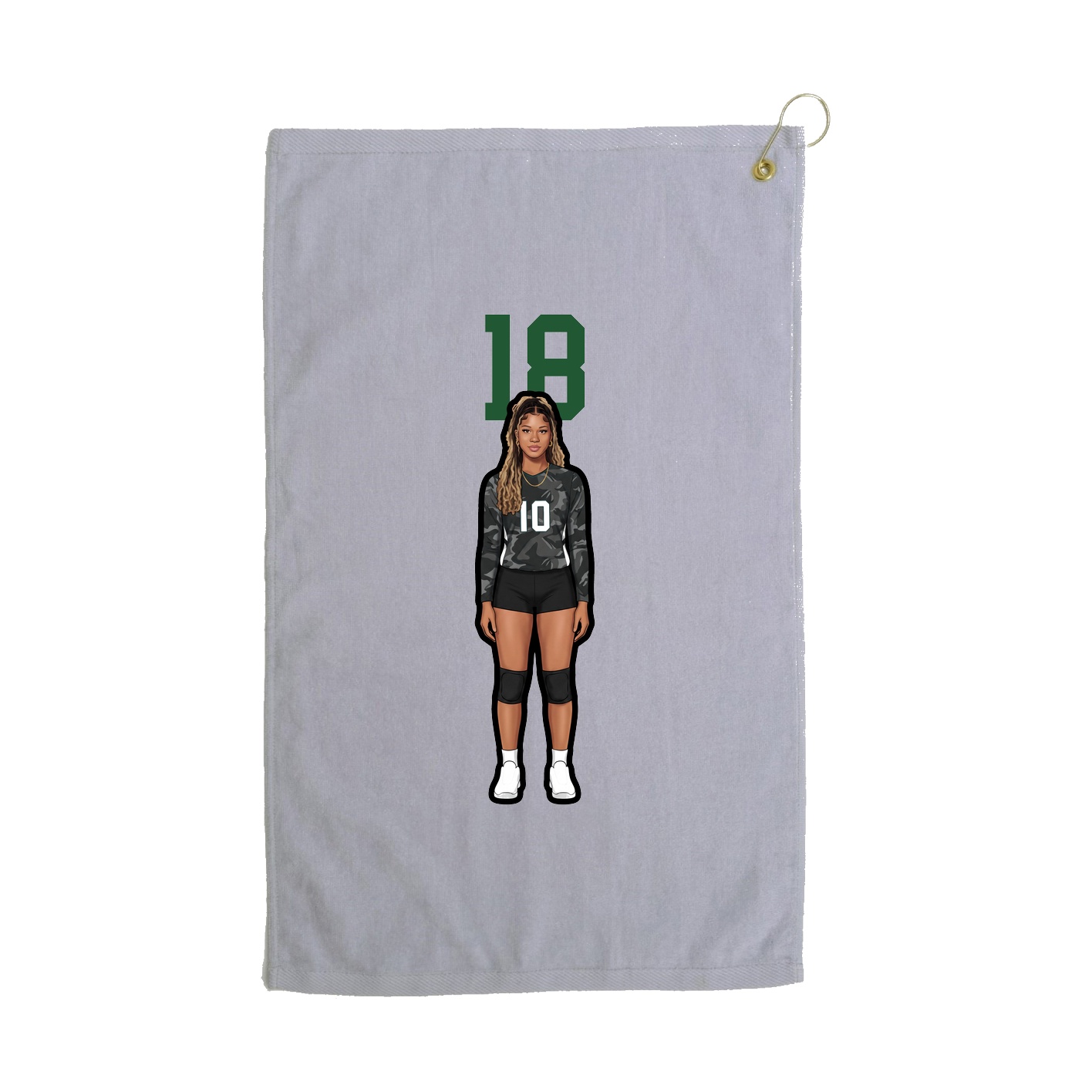 Golf Towel — Number Top in Grey