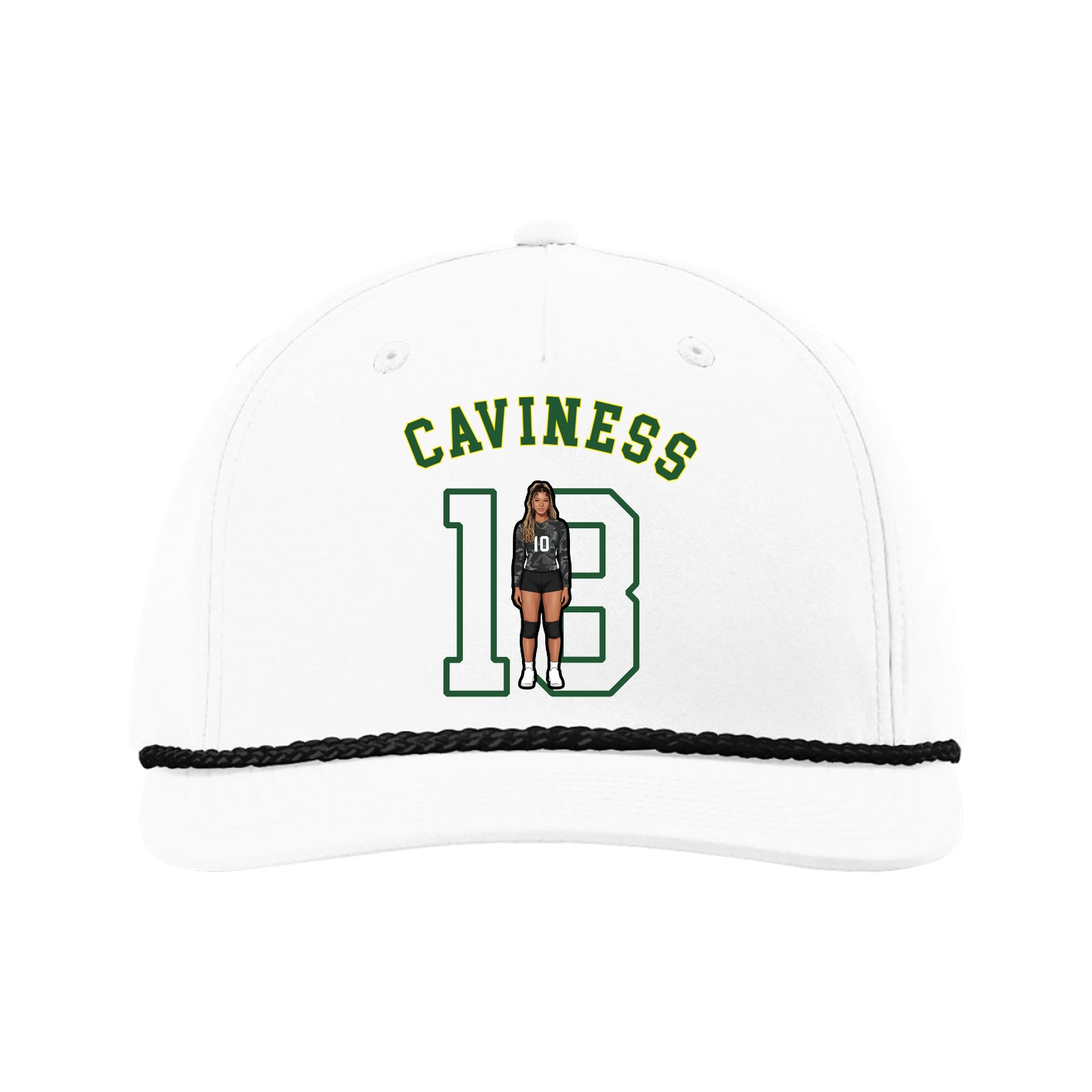 Five-Panel Classic Rope Cap — Shirsey Arch in White