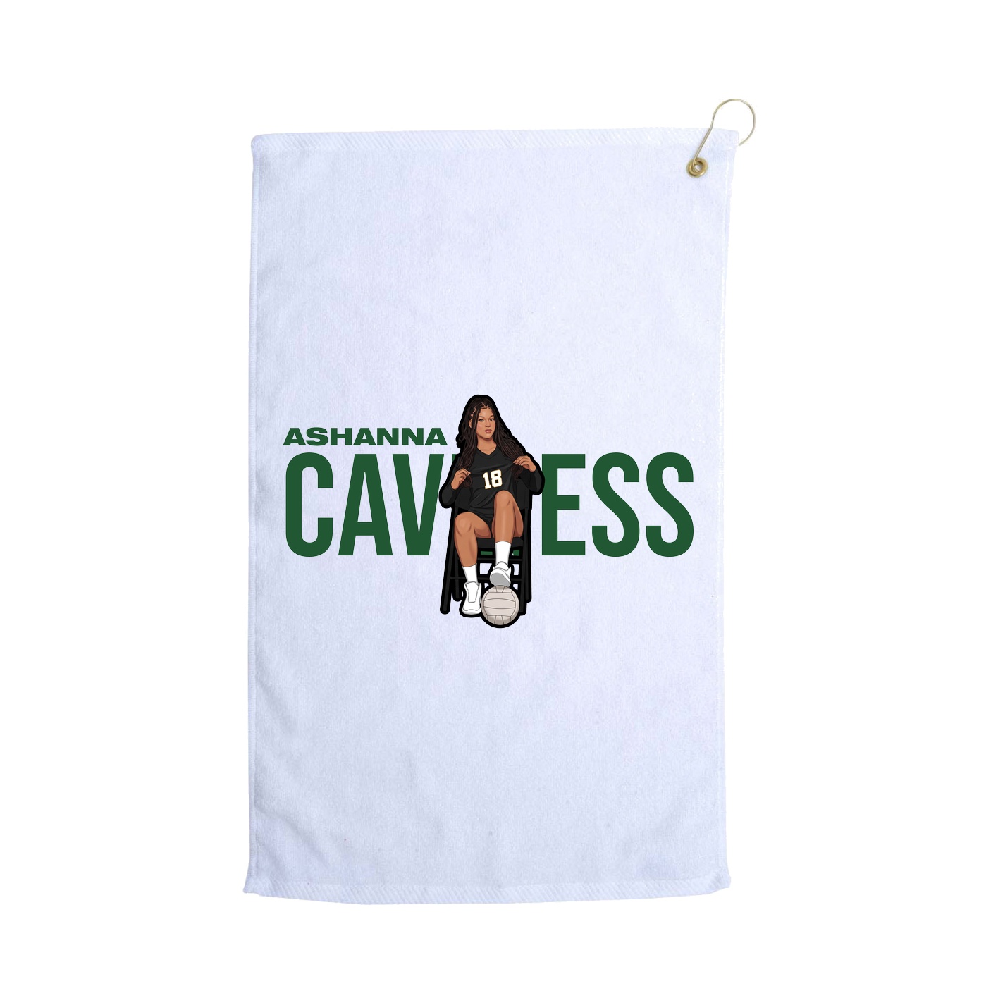 Golf Towel — Player Name in White