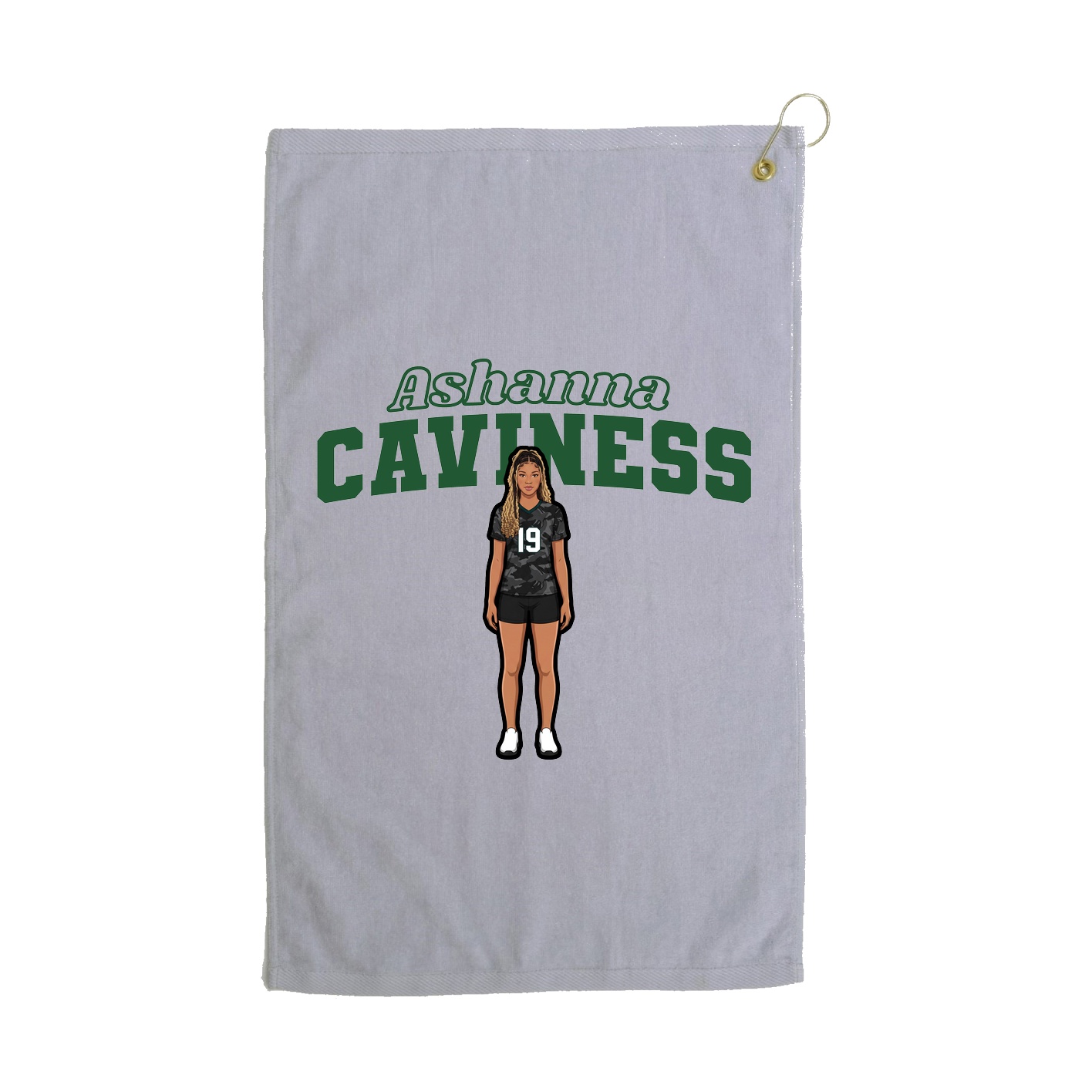 Golf Towel — Name Arch in Grey