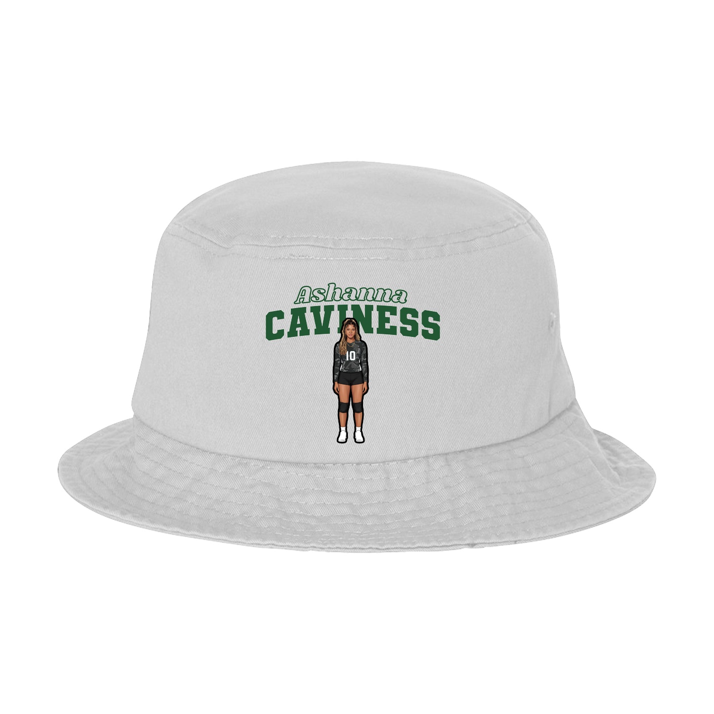 Bucket Cap — Name Arch in White