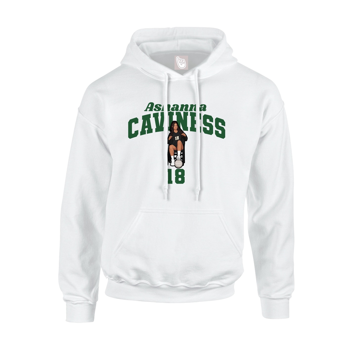 Youth Hoodie — Signature Arch in White