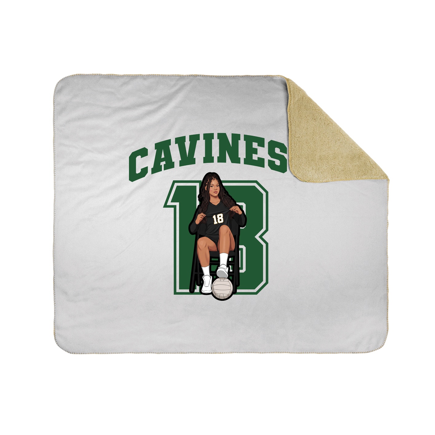 Throw Blanket — Number in White
