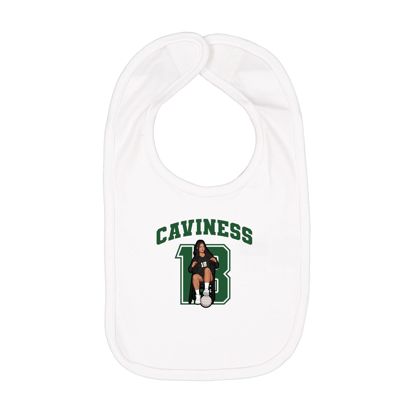 Infant Bib — Number in White