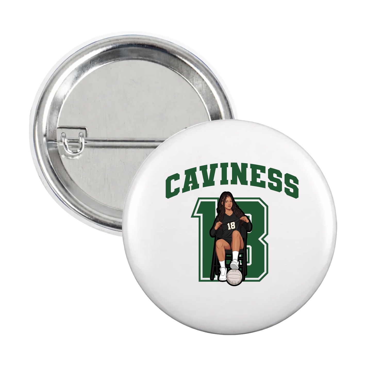 Game Day Button — Number in White