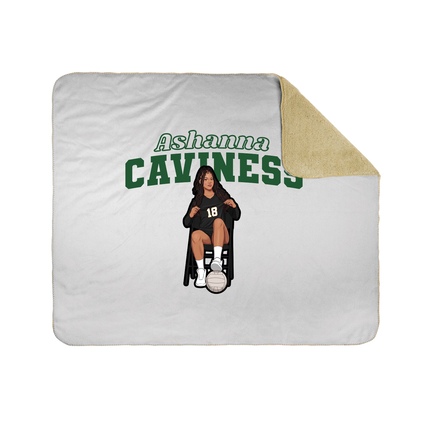 Throw Blanket — Name Arch in White