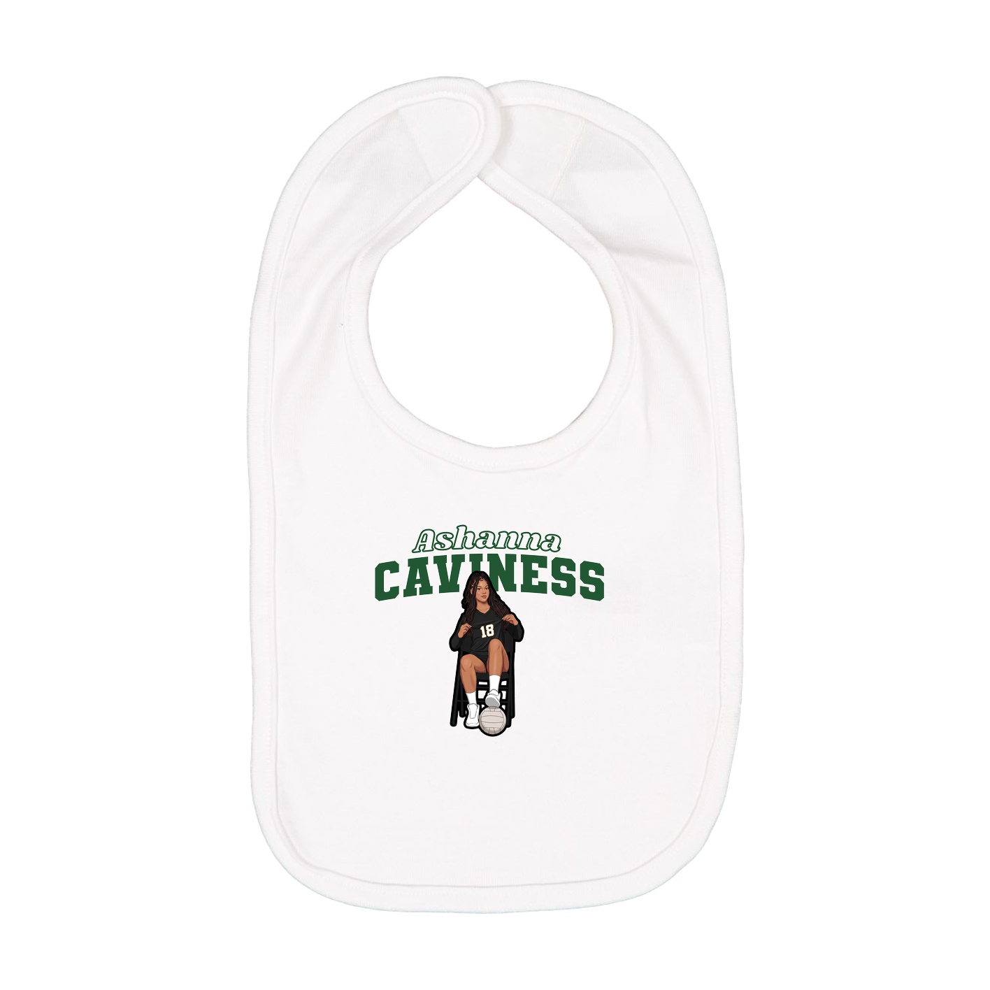 Infant Bib — Name Arch in White