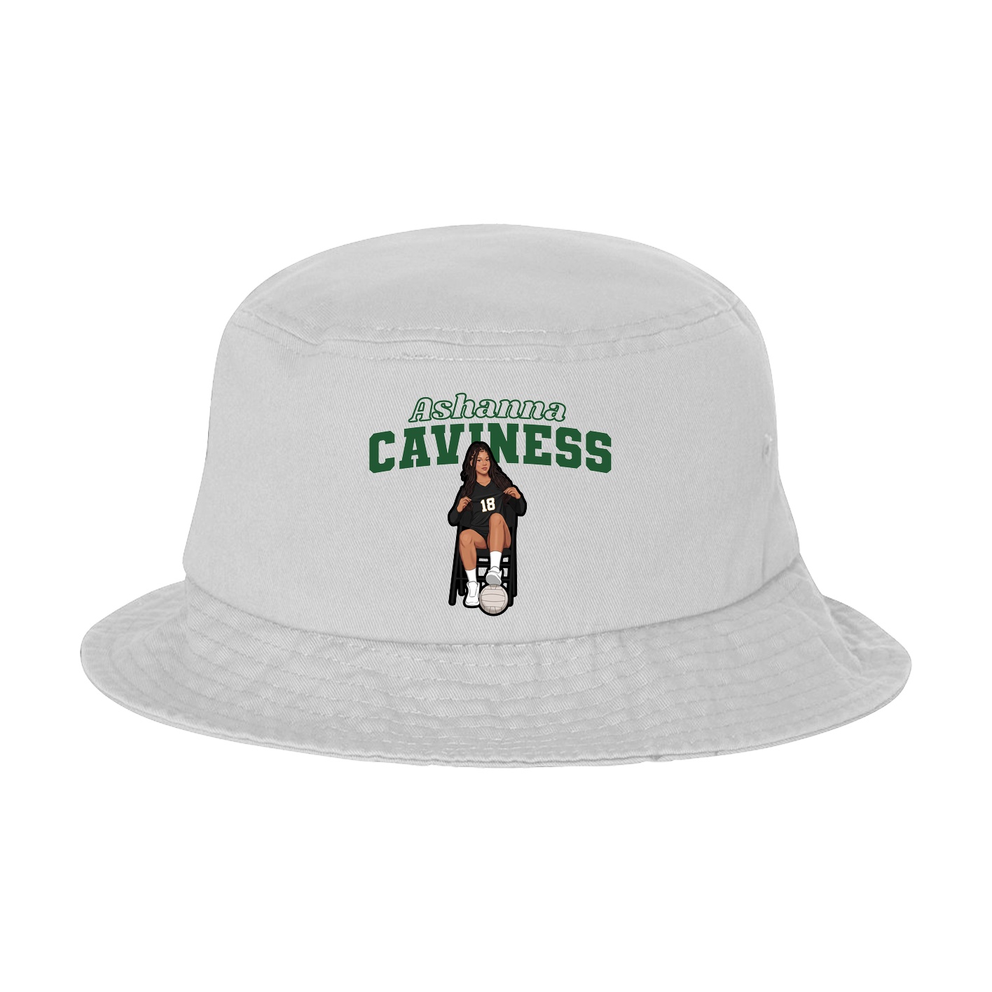 Bucket Cap — Name Arch in White