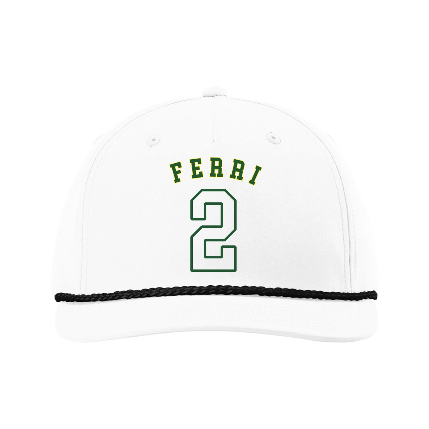 Five-Panel Classic Rope Cap — Shirsey Arch in White