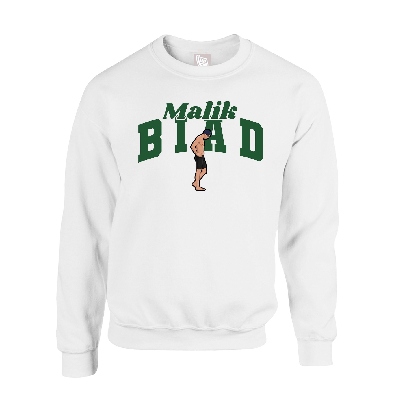 Fleece Crew — Signature Arch in White