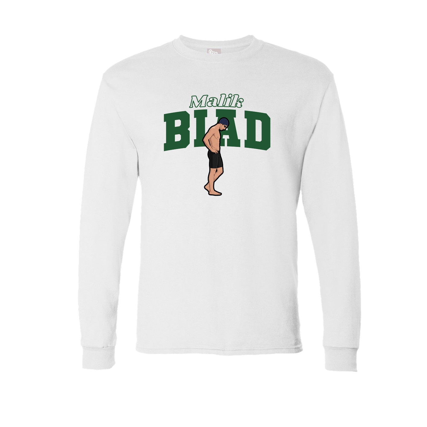 Long Sleeve Tee — Name Arch in White