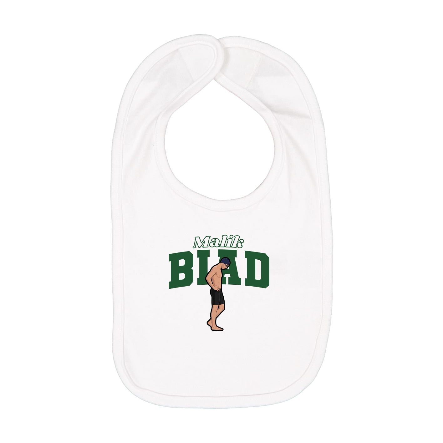 Infant Bib — Name Arch in White