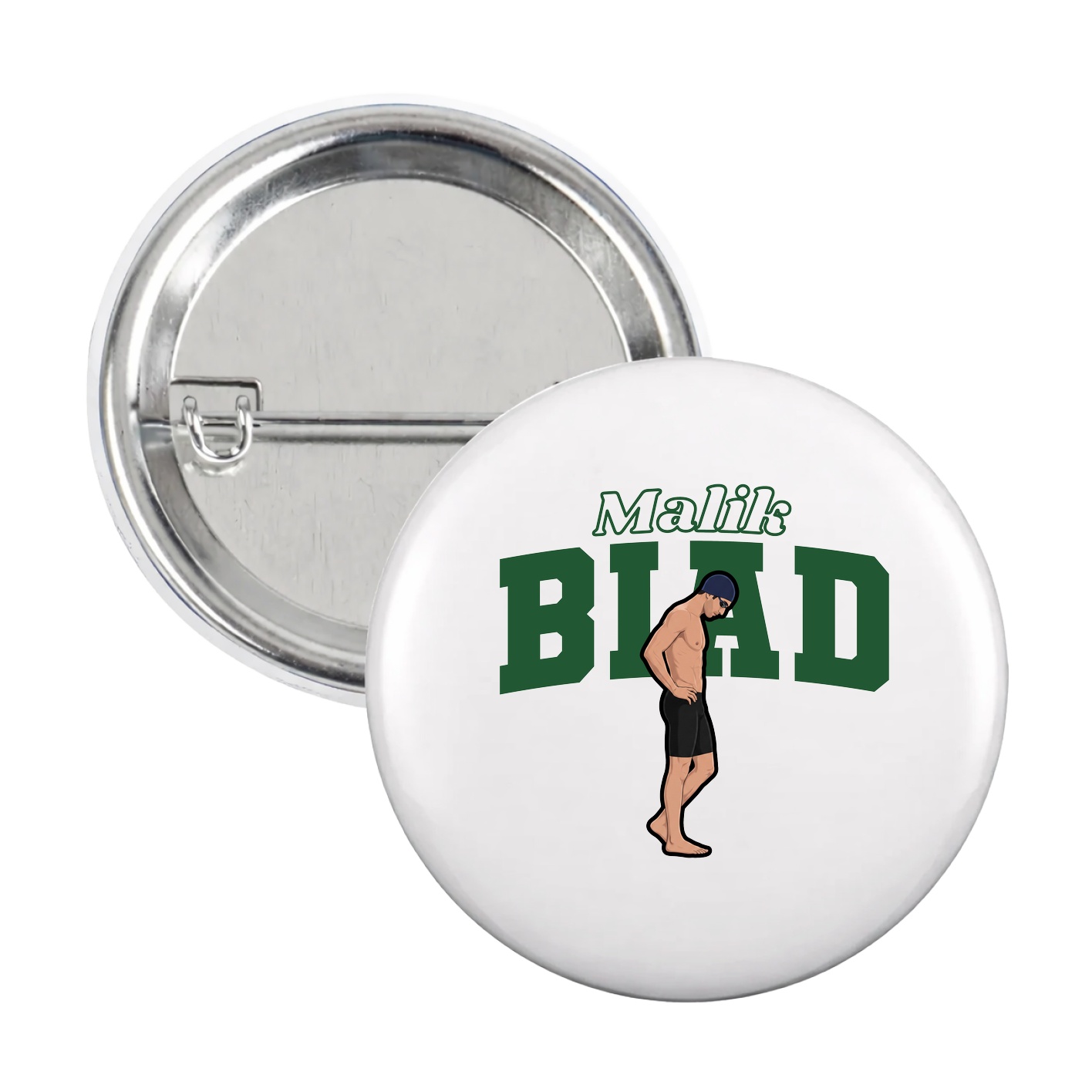 Game Day Button — Name Arch in White