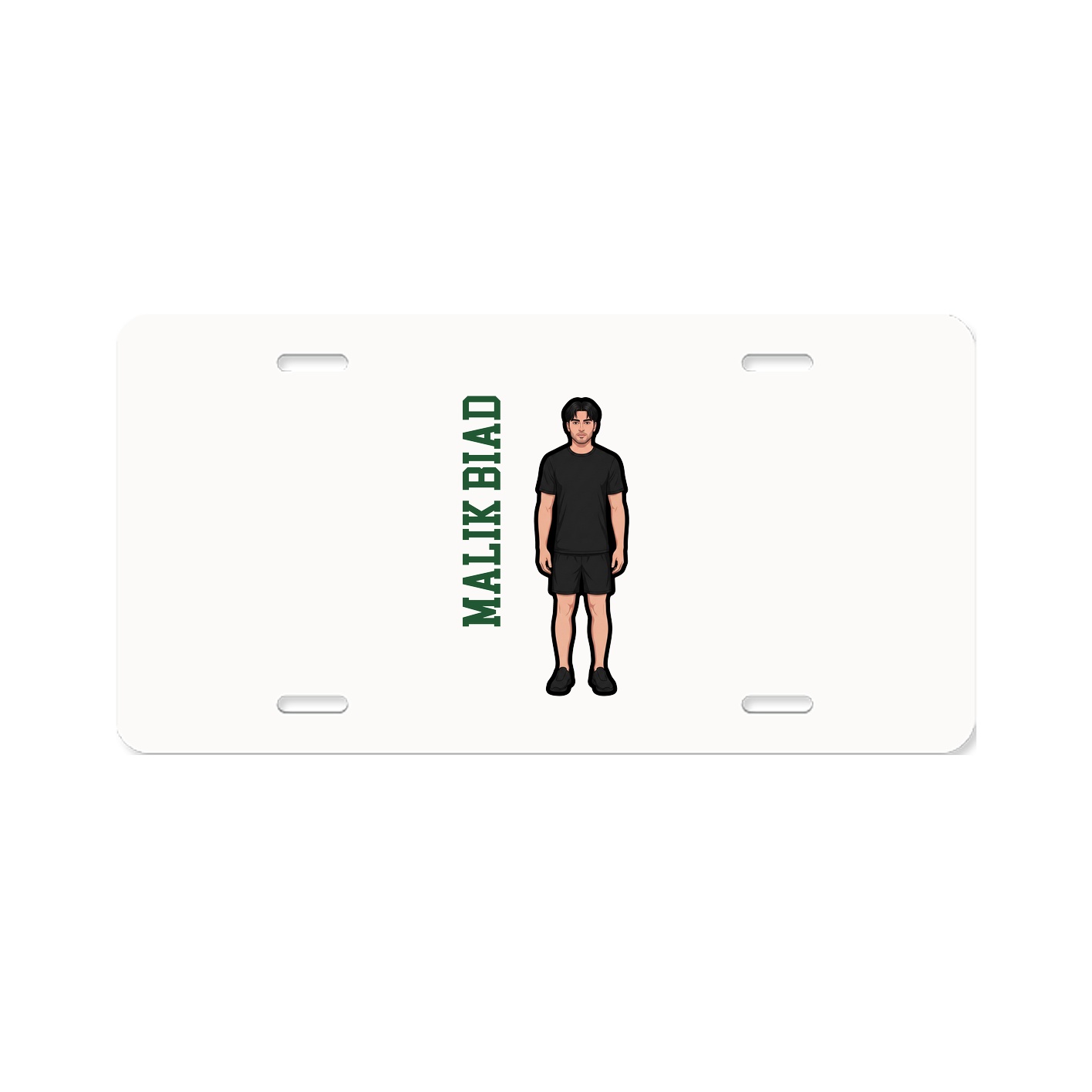 License Plate — Name Vertical in Classic