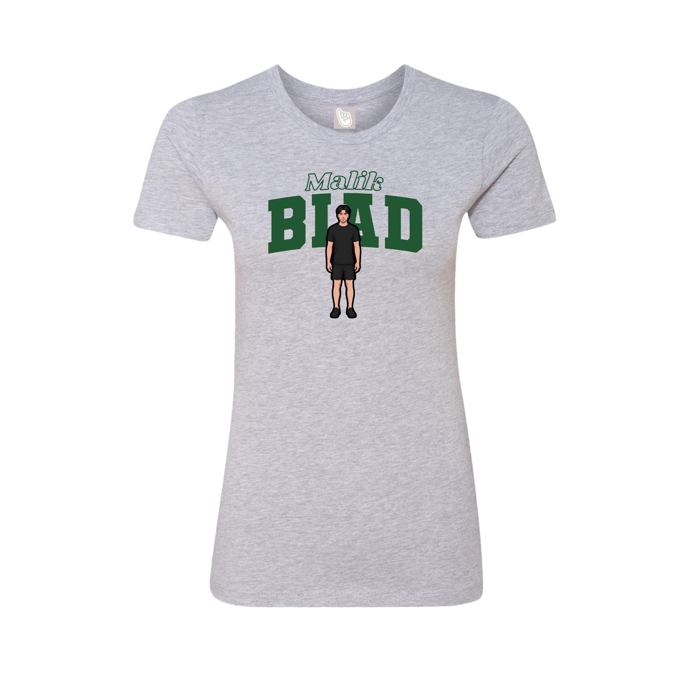 Fitted Women's Tee — Name Arch in Grey