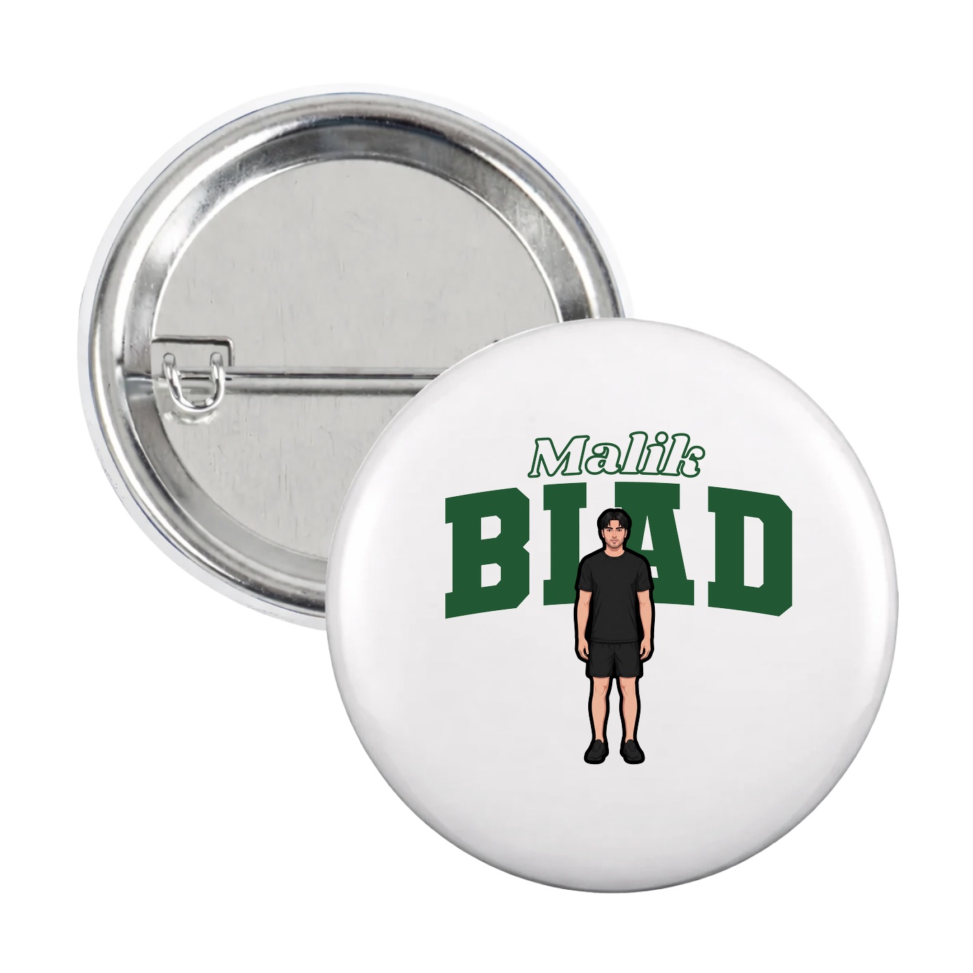 Game Day Button — Name Arch in White