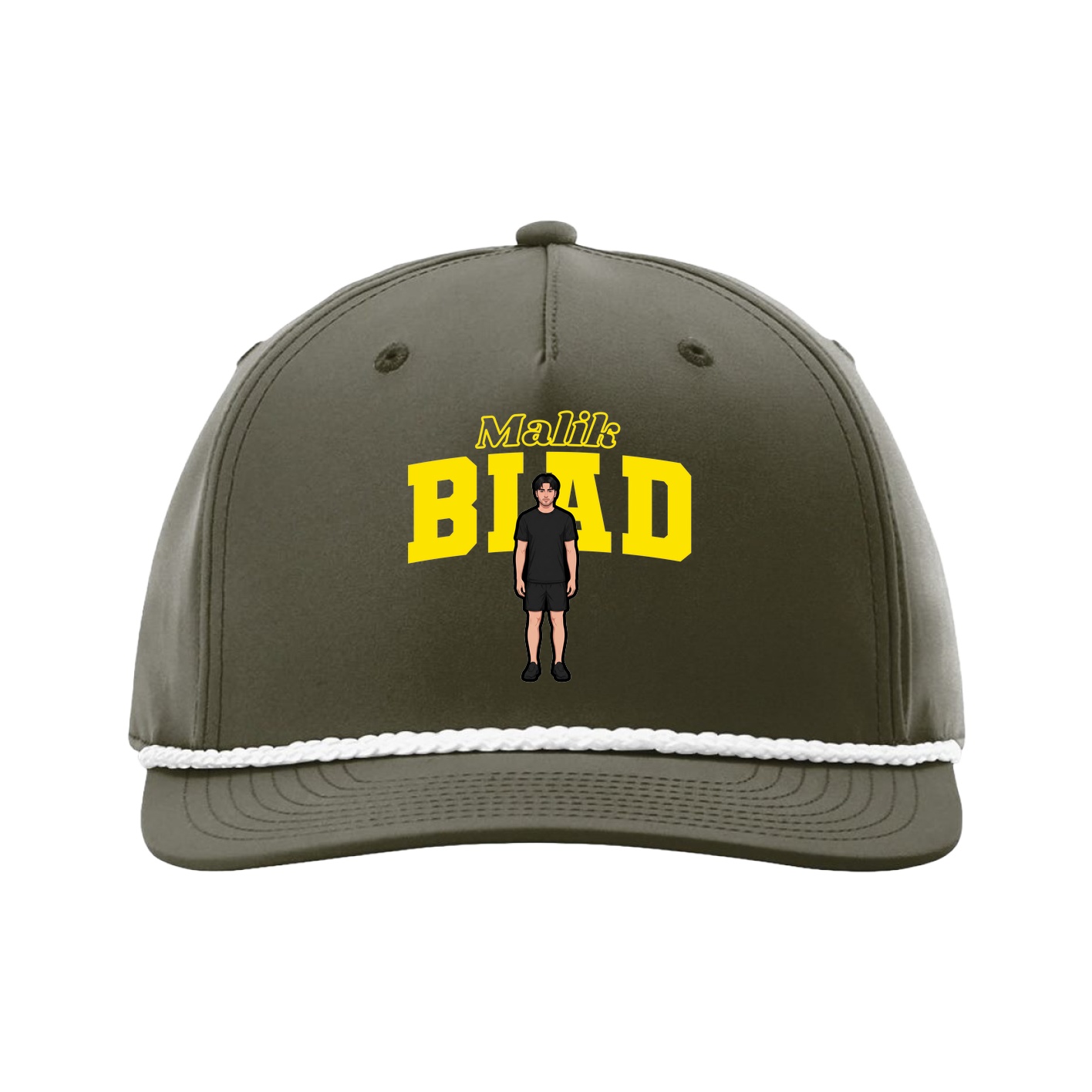 Five-Panel Classic Rope Cap — Name Arch in Green