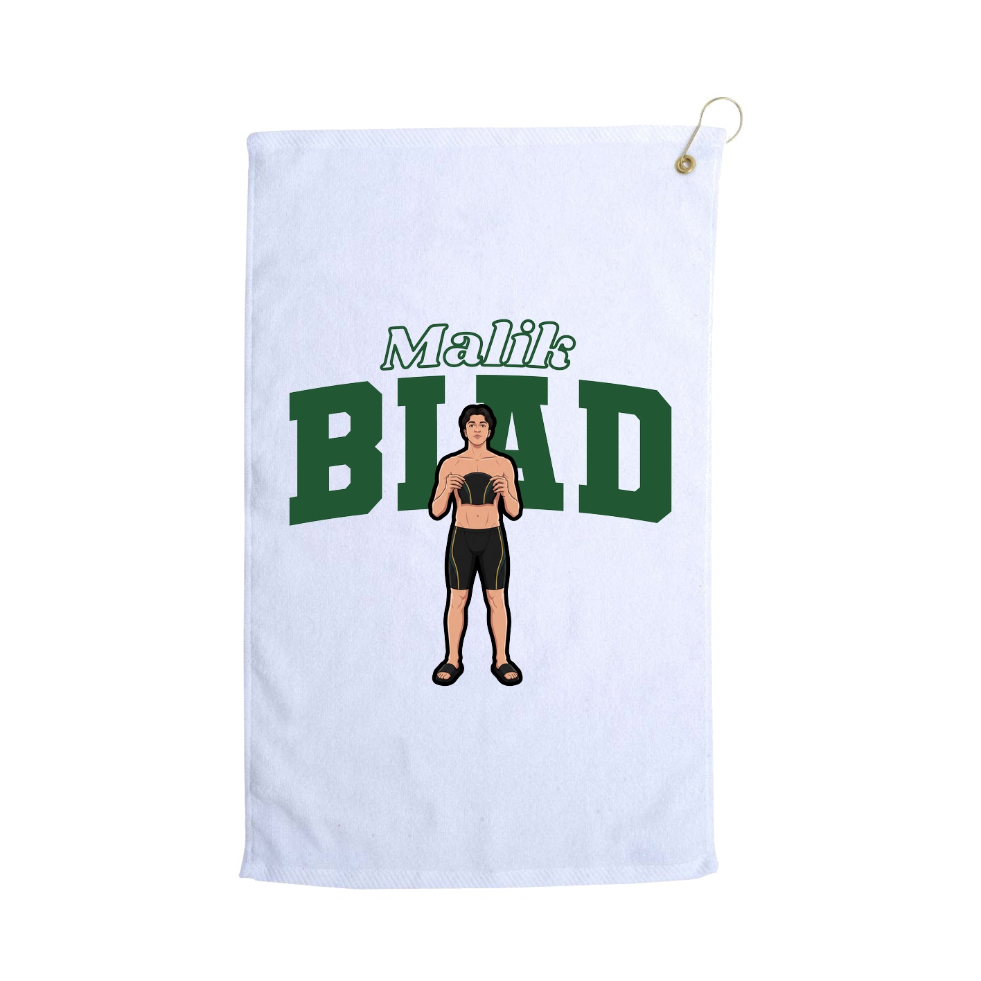Golf Towel — Name Arch in White