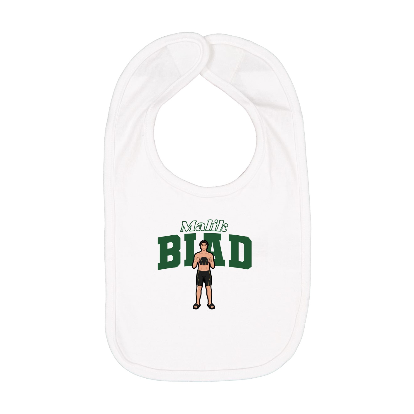 Infant Bib — Name Arch in White
