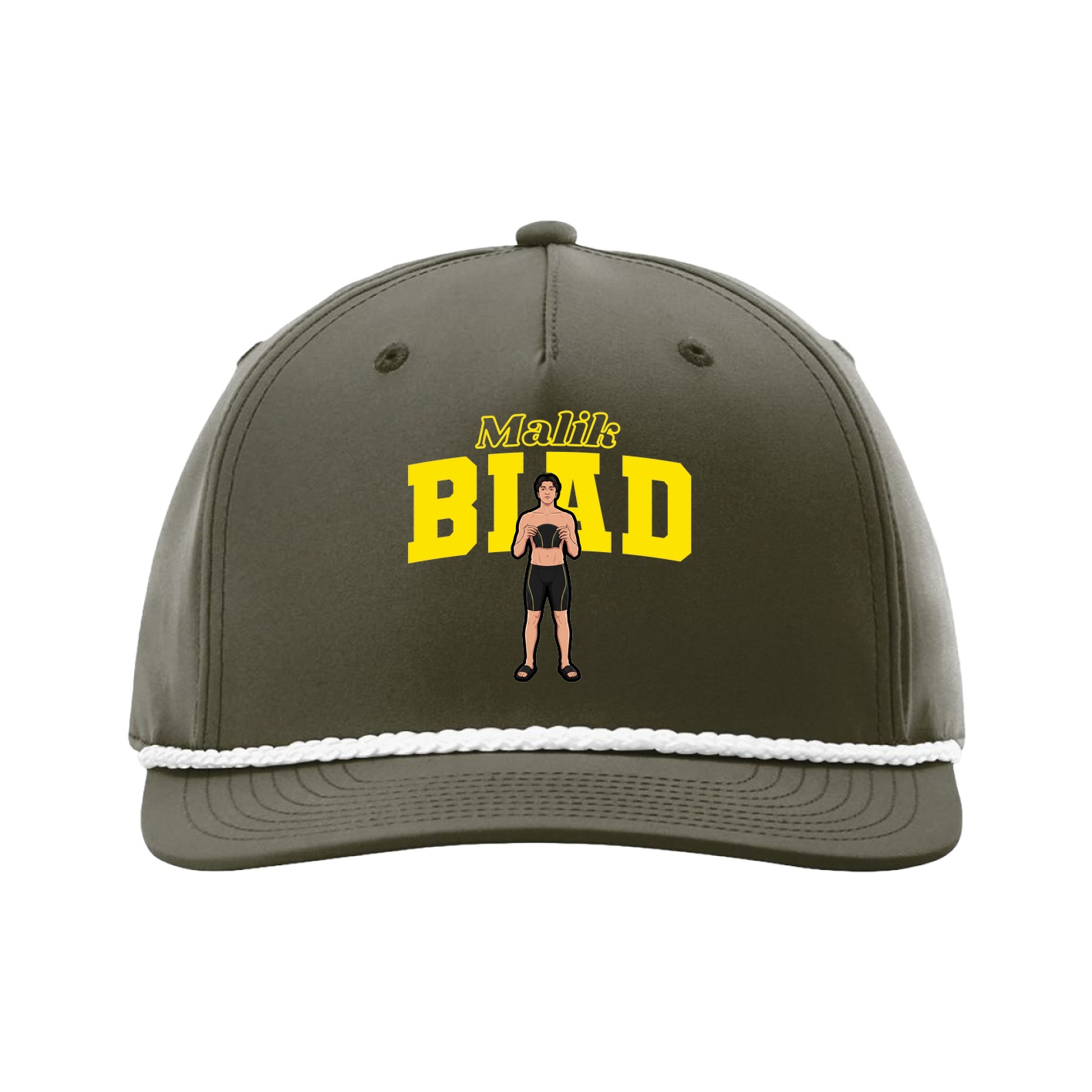 Five-Panel Classic Rope Cap — Name Arch in Green