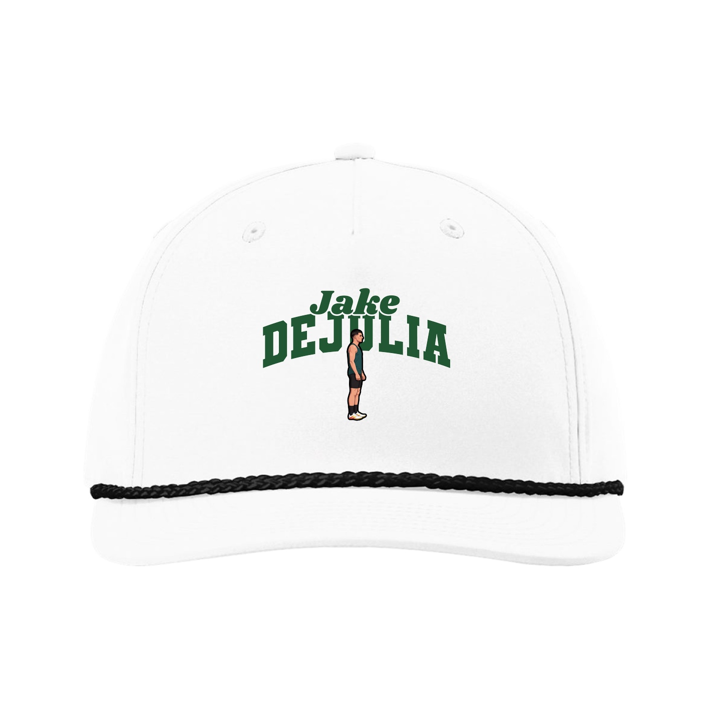 Five-Panel Classic Rope Cap — Signature Arch in White