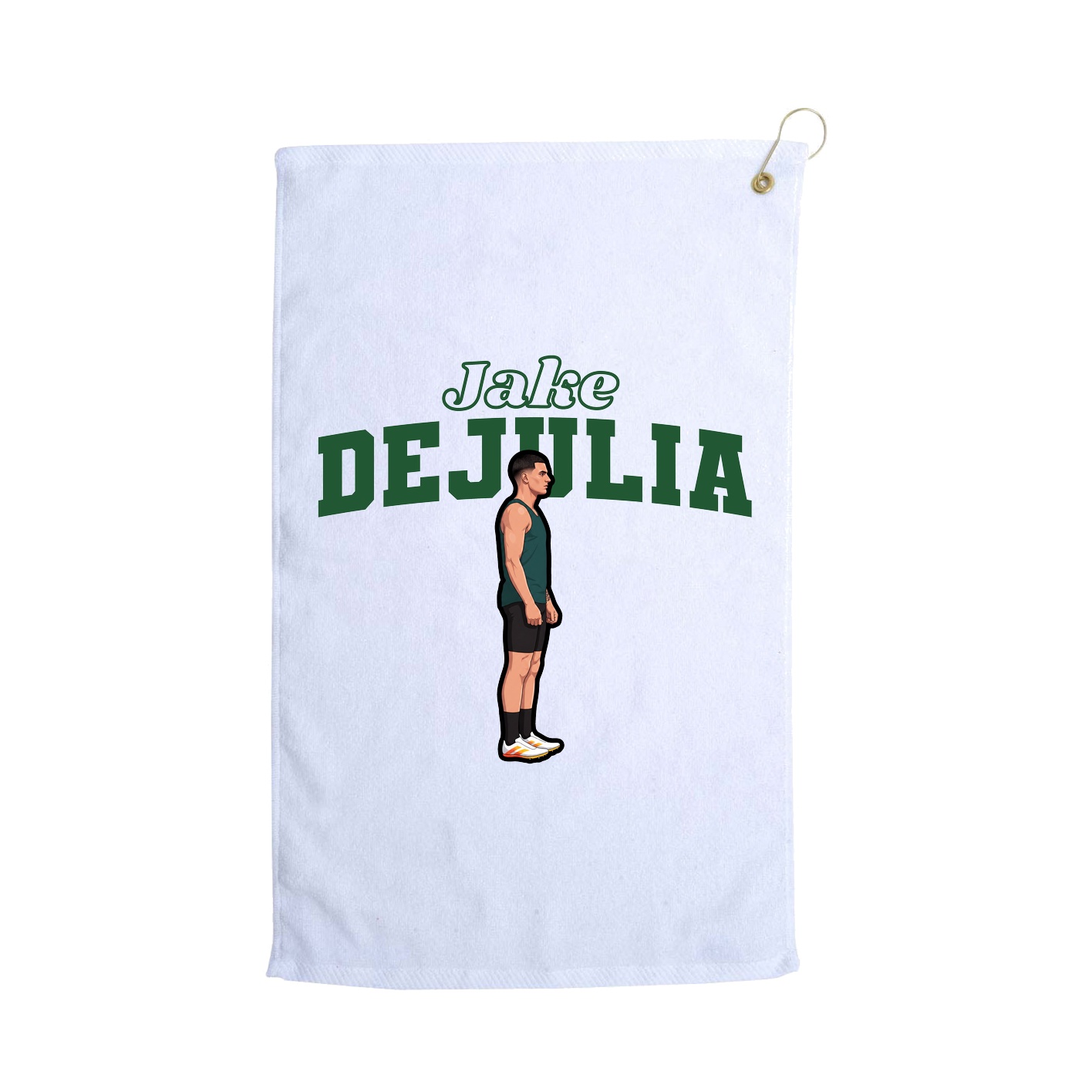 Golf Towel — Name Arch in White