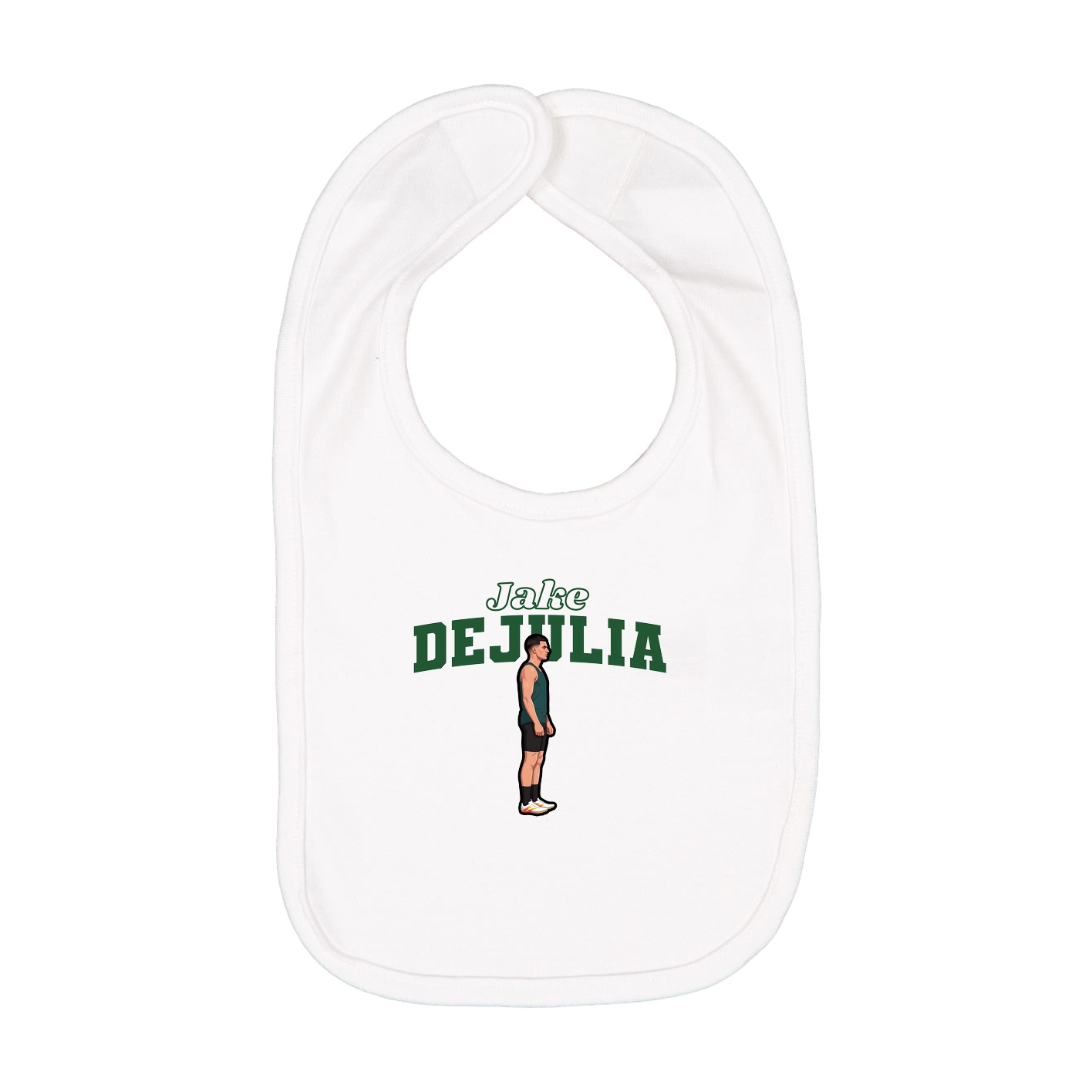Infant Bib — Name Arch in White