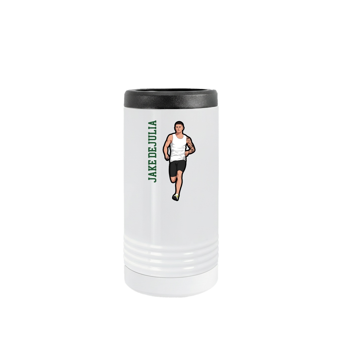 Slim Beverage Holder — Name Vertical in White