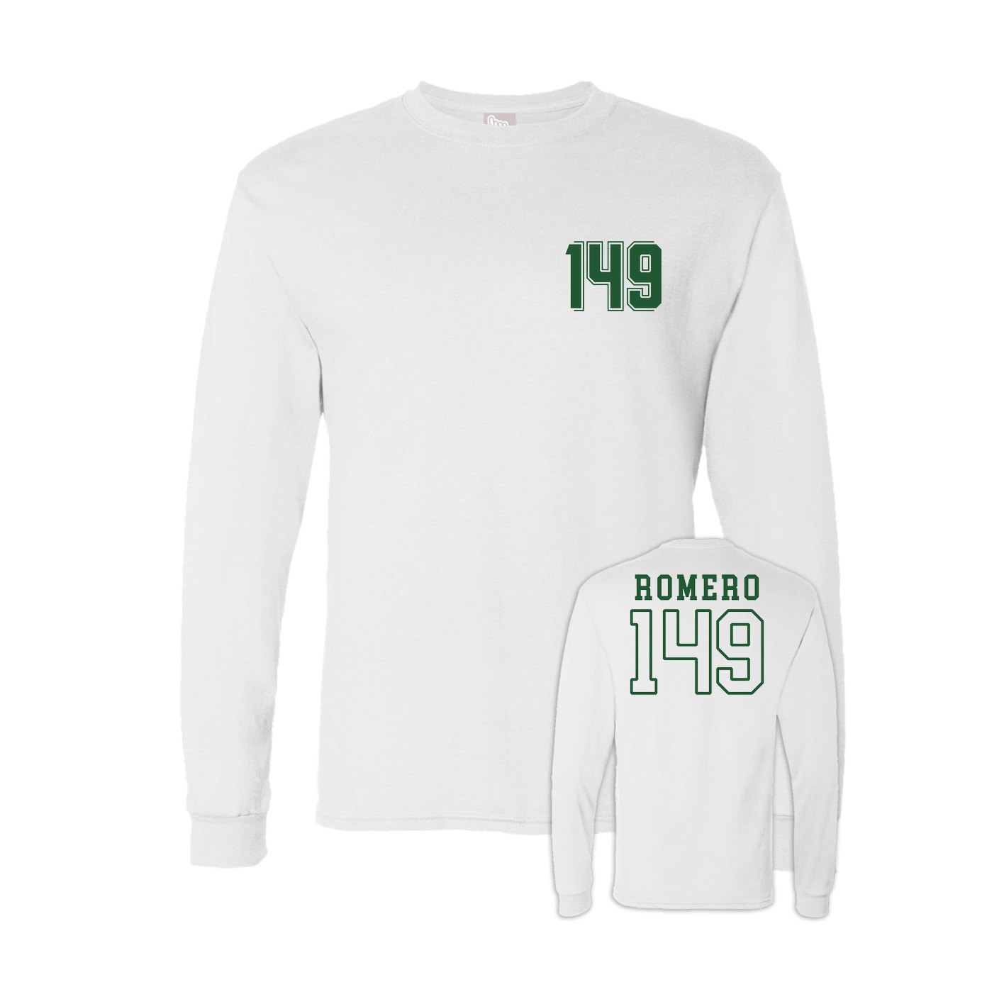 Long Sleeve Tee — Chest Back in White