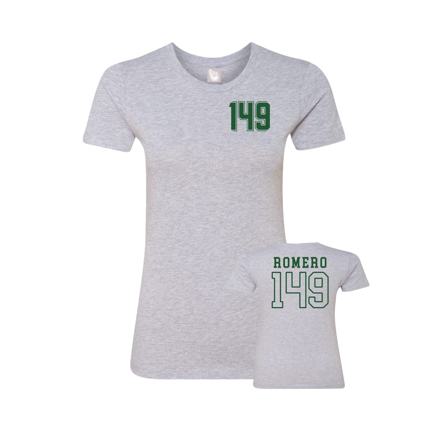 Fitted Women's Tee — Chest Back in Grey