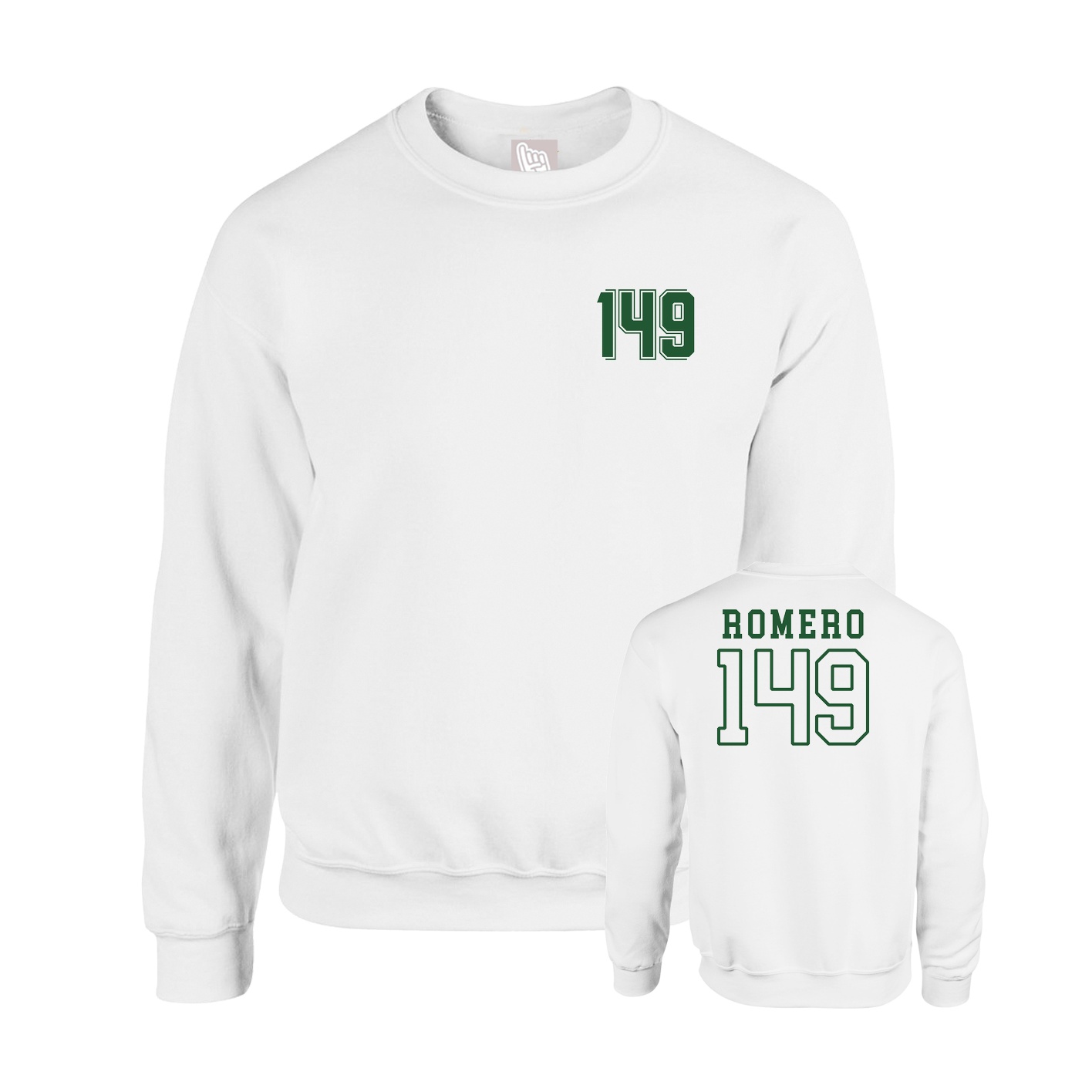 Fleece Crew — Chest Back in White