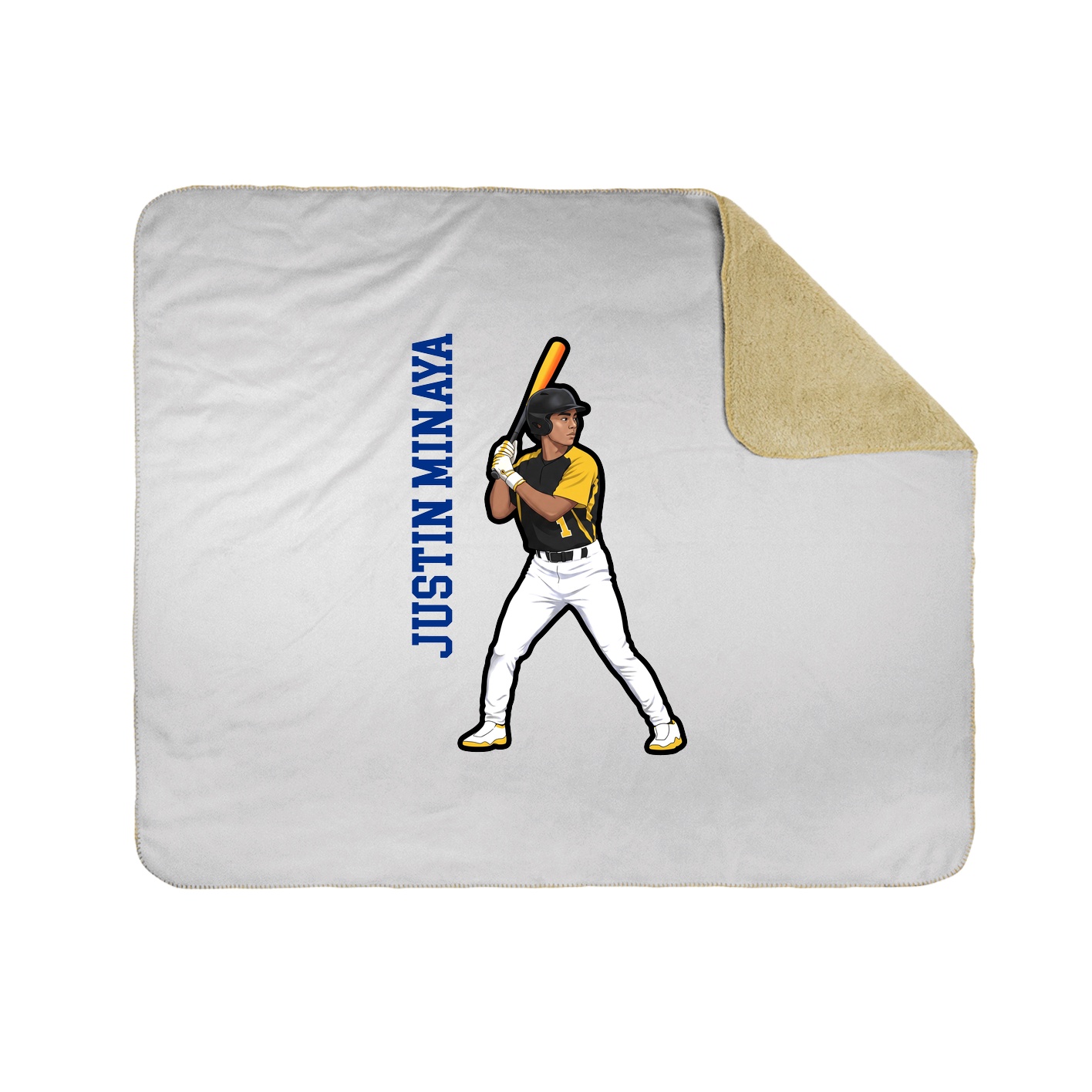 Throw Blanket — Name Vertical in White