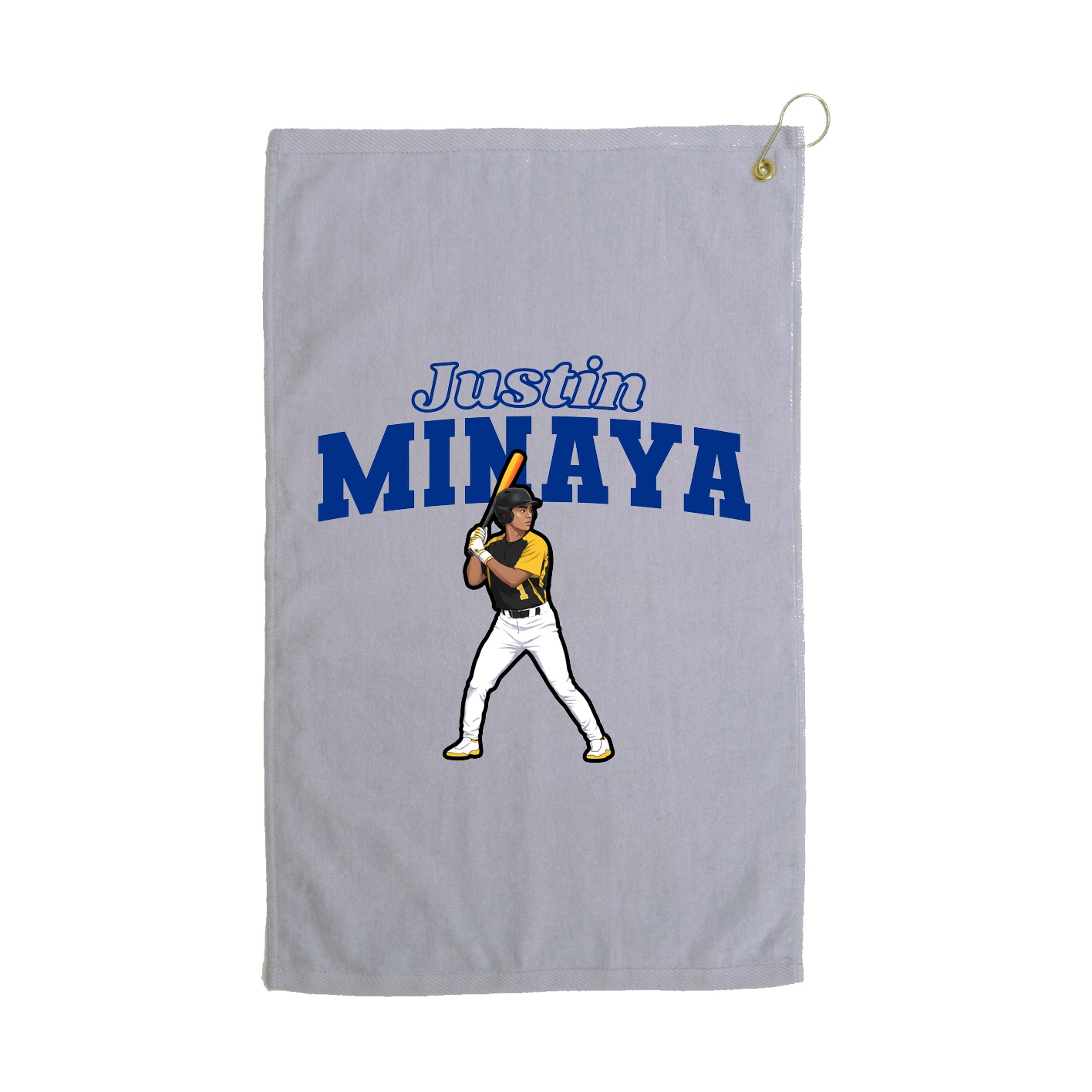 Golf Towel — Name Arch in Grey