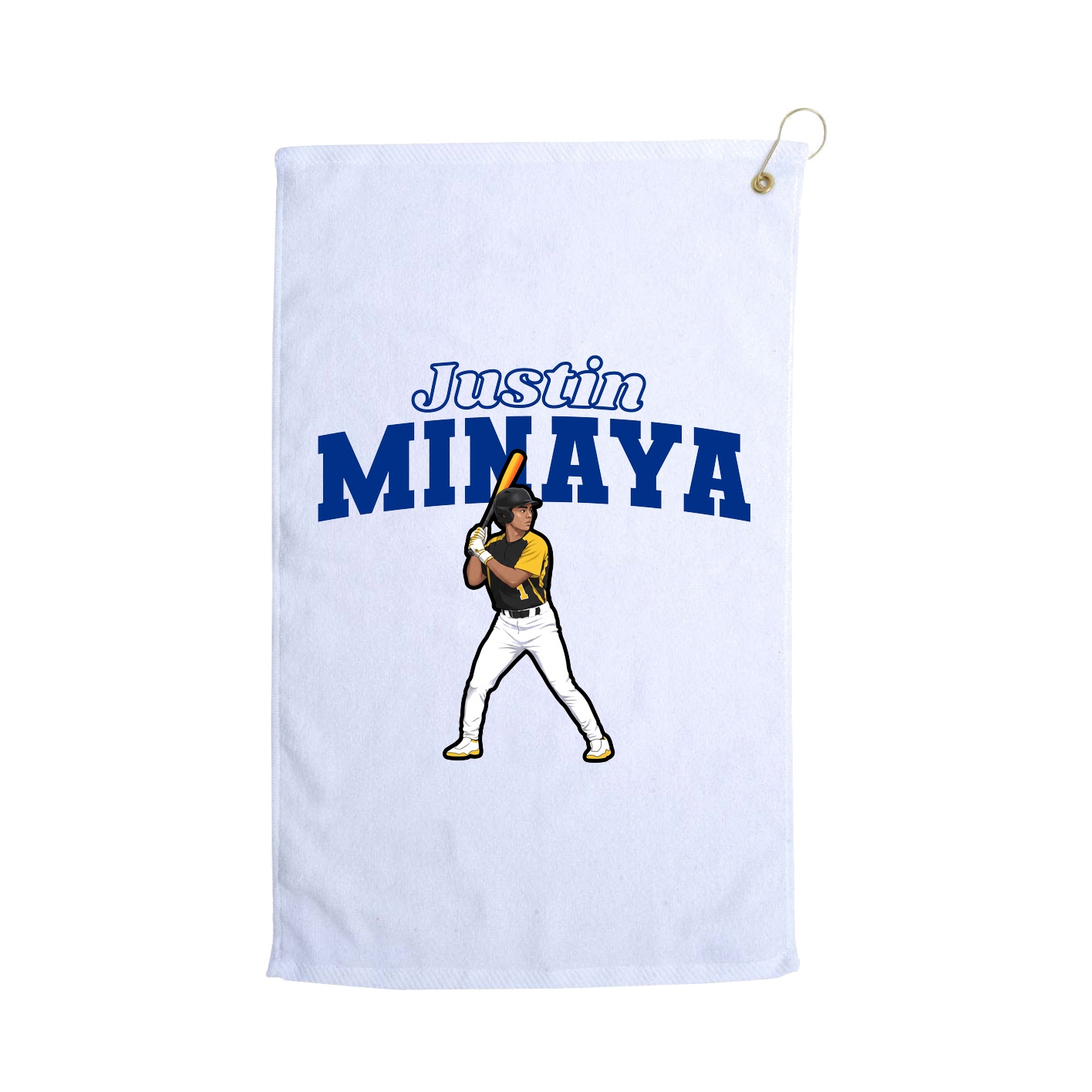 Golf Towel — Name Arch in White